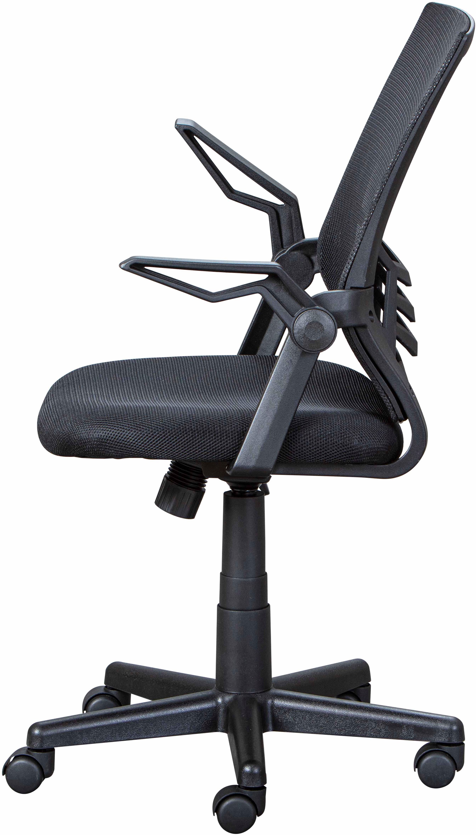 Inter Link Drehstuhl »Jilli, Bürostuhl für Homeoffice, ergonomisch, Schwarz« () mit rollen und Armlehnen, Drehstuhl 360° drehbar, höhenverstellbar