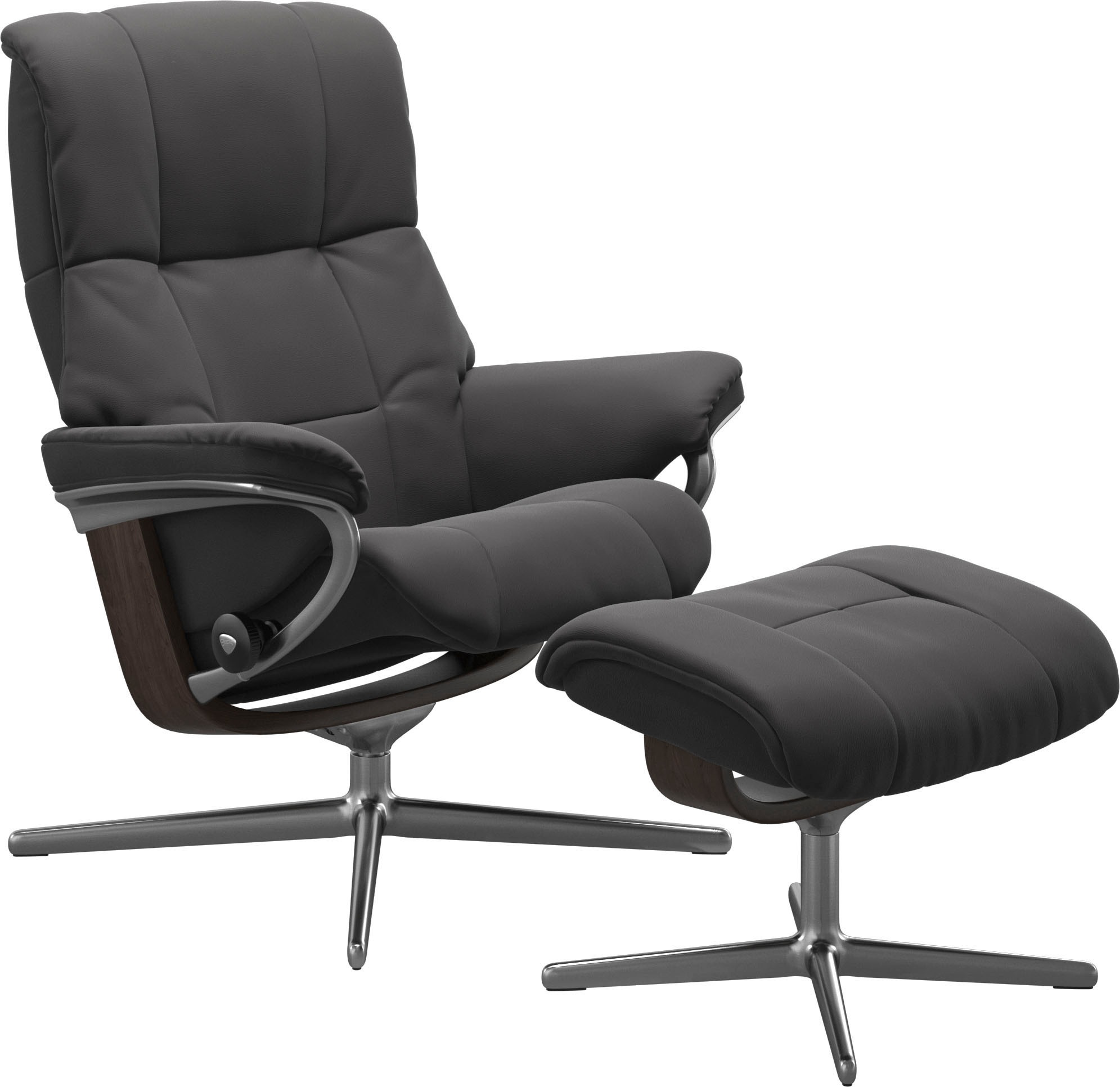 Stressless® Relaxsessel »Mayfair«, (Set, Relaxsessel mit Hocker), mit Hocker, mit Cross Base, Größe S, M & L, Holzakzent Wenge