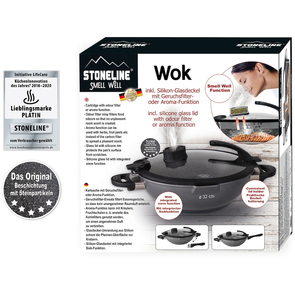 STONELINE Wok »Smell Well«, Aluminiumguss, (7 tlg.)