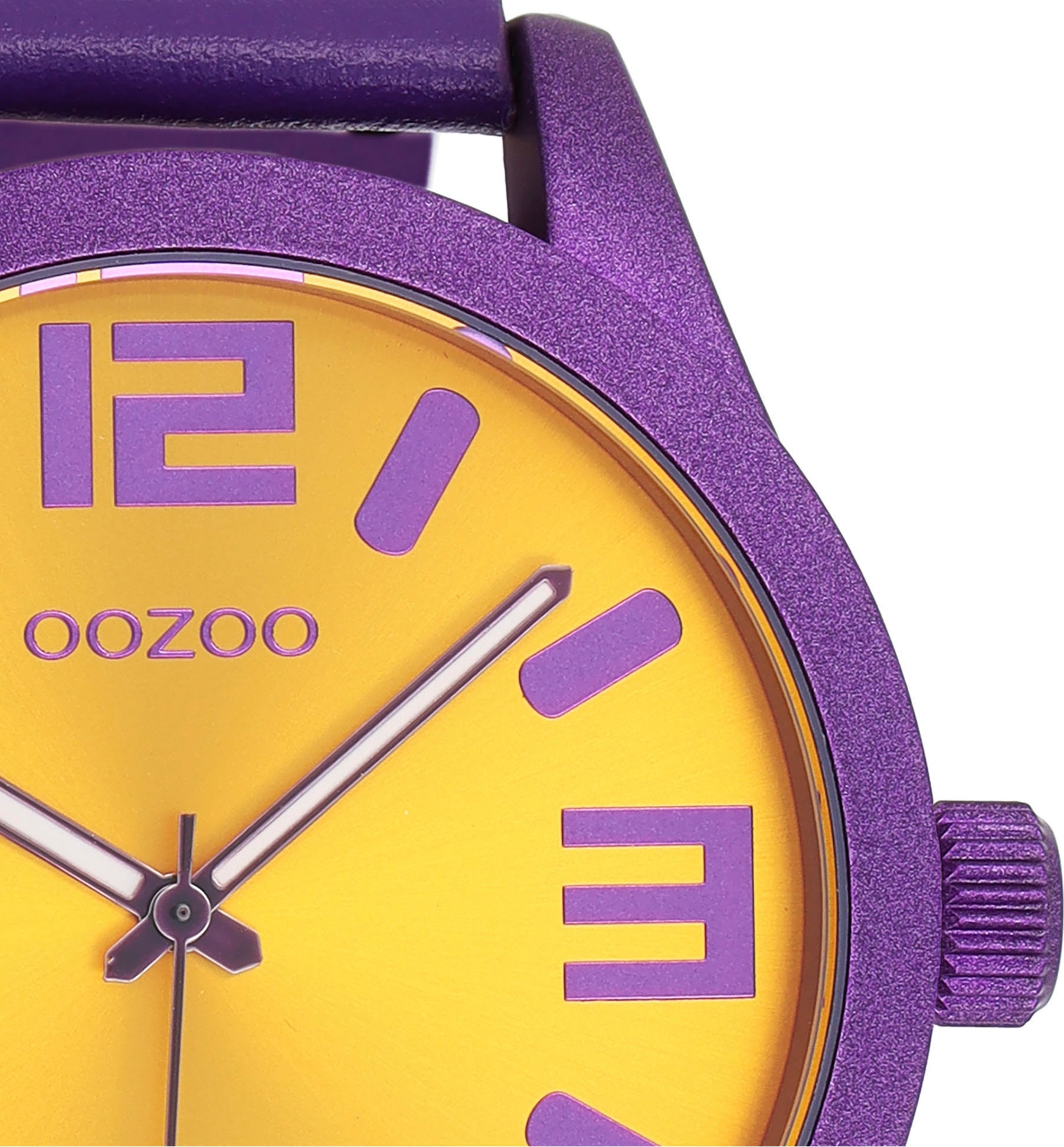 OOZOO Quarzuhr, Armbanduhr, Damenuhr, Herrenuhr, Lederarmband, Ø 46mm