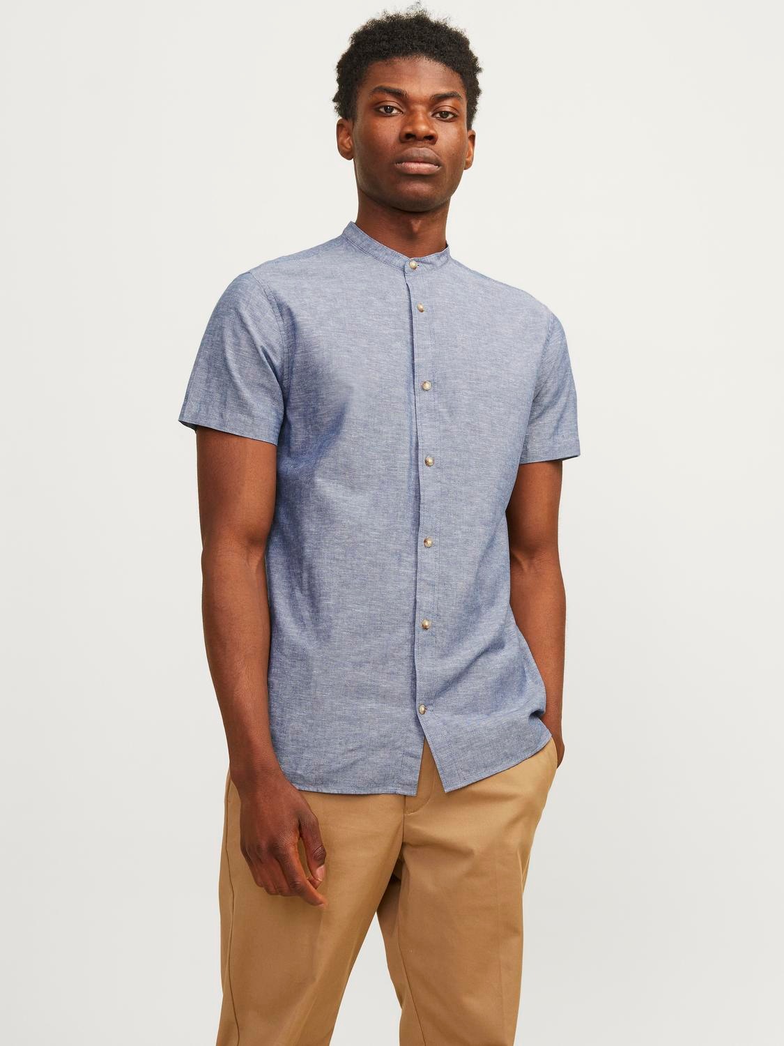 Jack & Jones Kurzarmhemd »JJESUMMER BAND LINEN BLEND SHIRT SS SN«