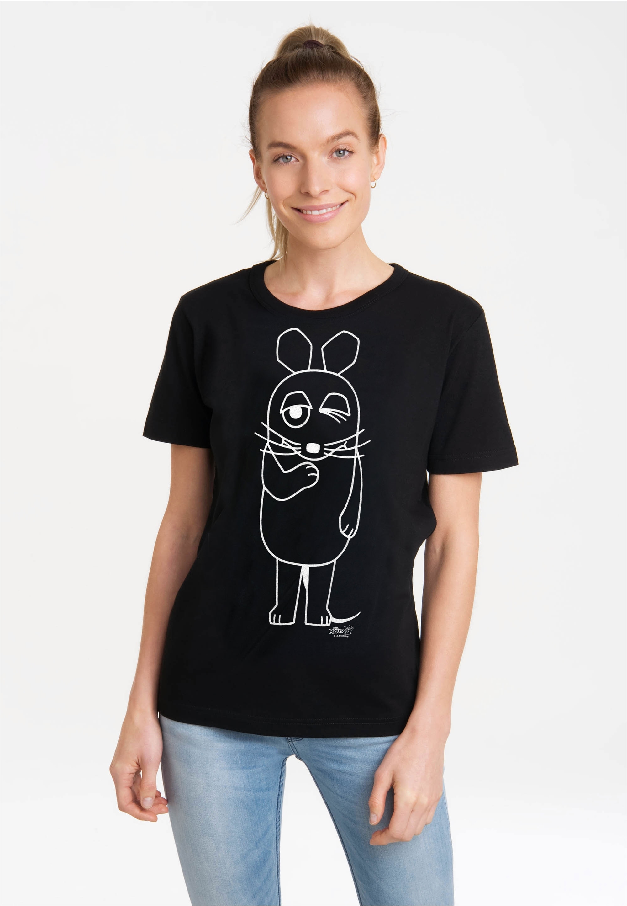 LOGOSHIRT T-Shirt "Maus - Outline" mit coolem Print günstig online kaufen