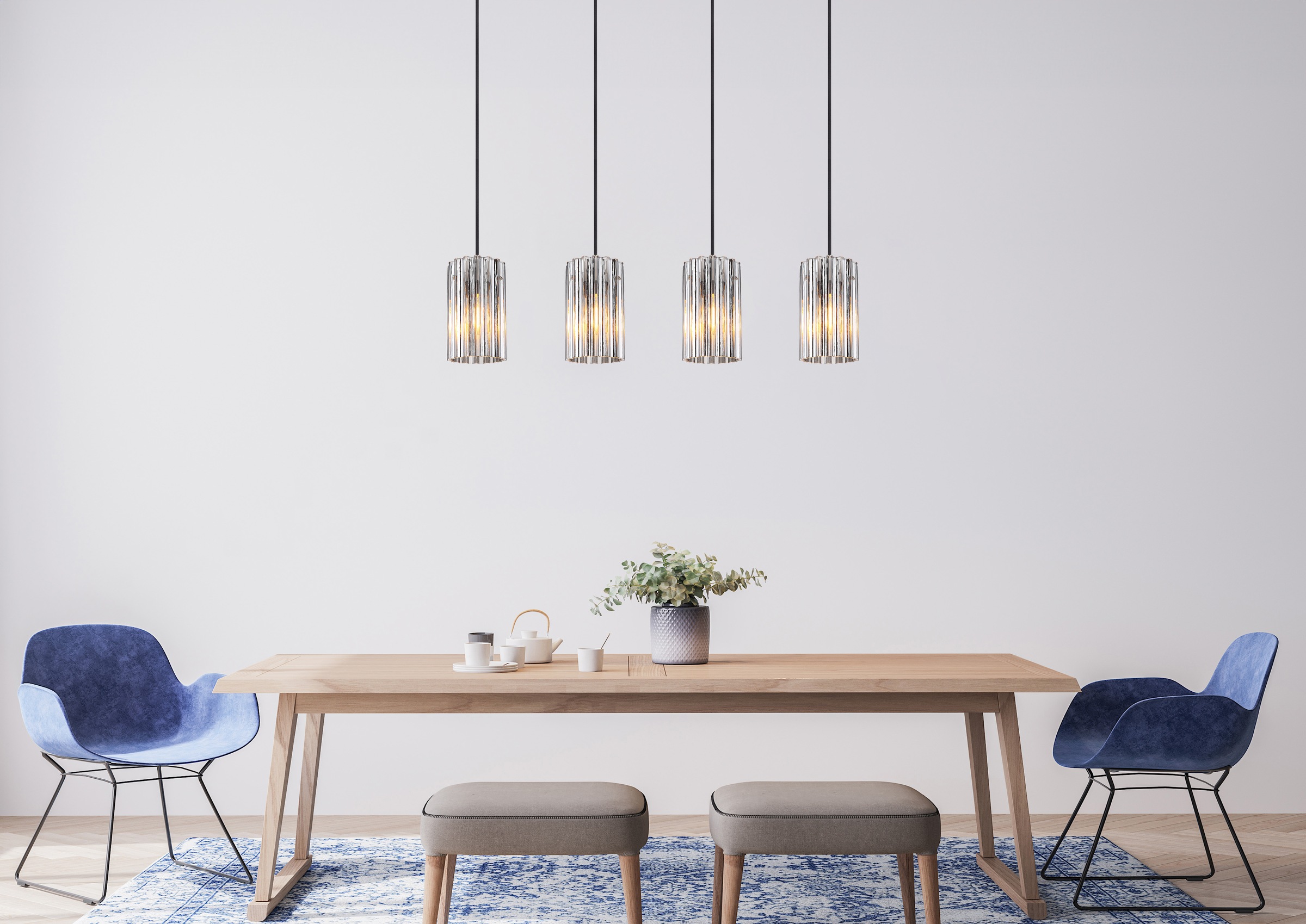 GLOBO LIGHTING Hängeleuchte »CAYDEN« E27 1 Stk. Hängeleuchte für Esszimmer & Küche Nickel matt
