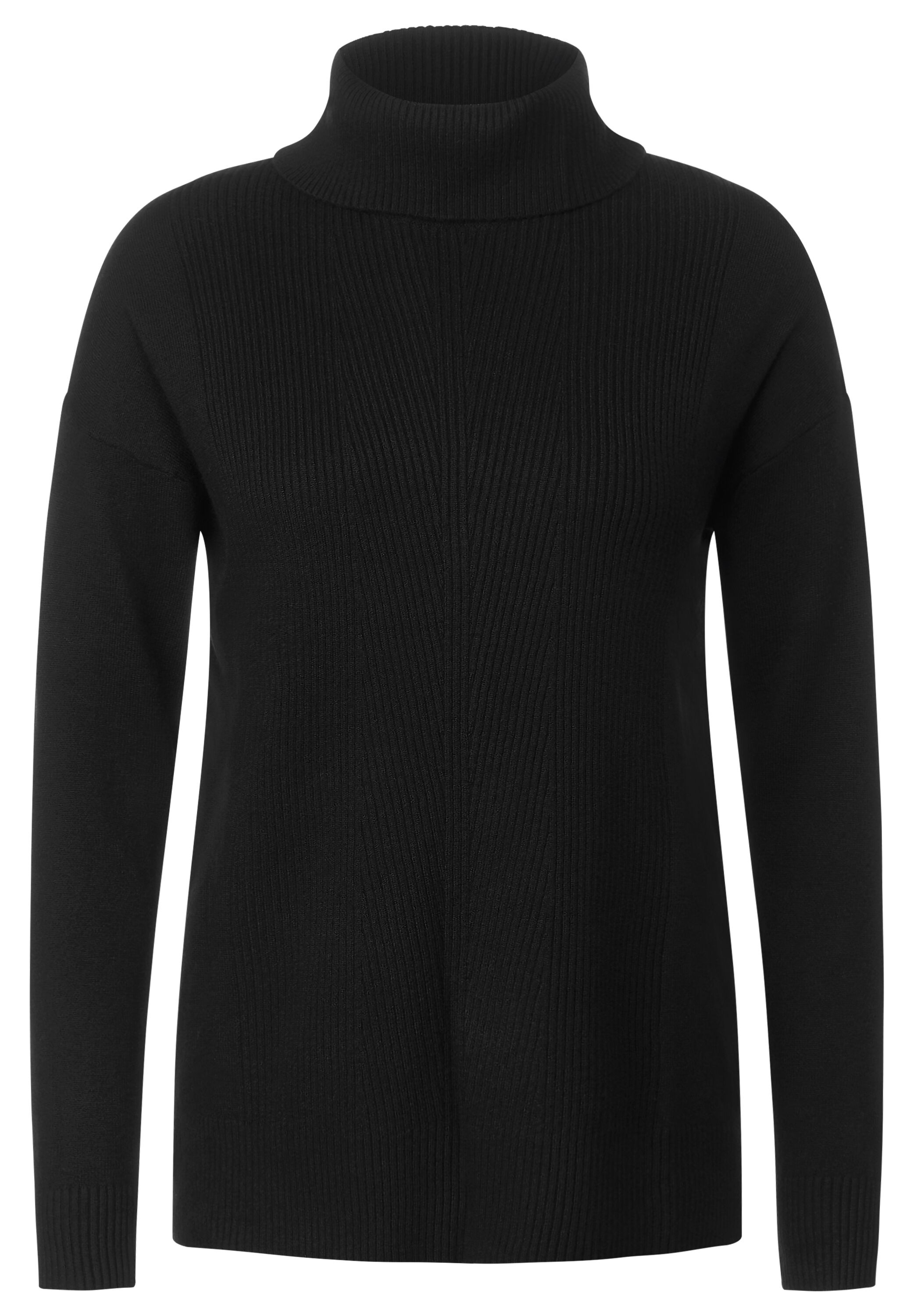 Cecil Rollkragenpullover, mit Rippstrick