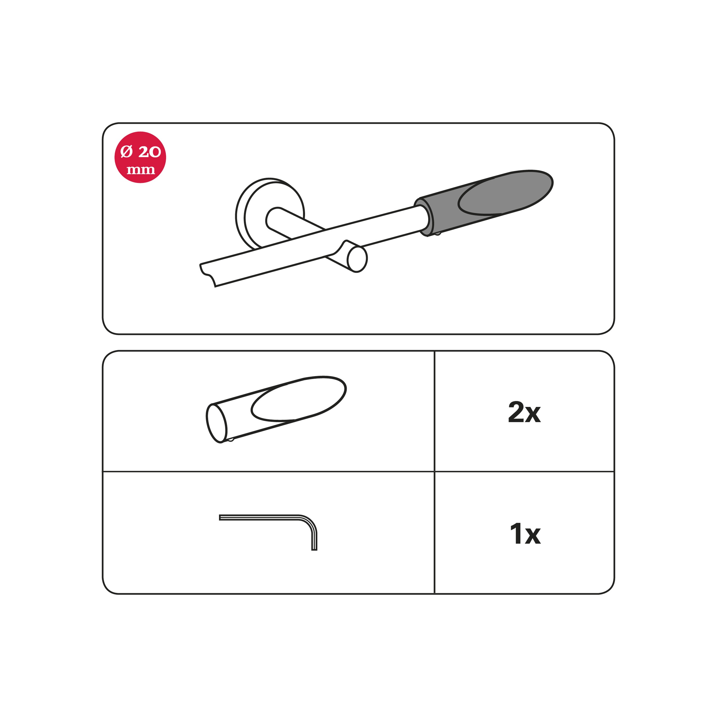 GARDINIA Gardinenstangen-Endstück »Endstück St.), Einzelprogramm Serie mm (2 auf Chicago BAUR Ø 20 Elypse«, | Rechnung