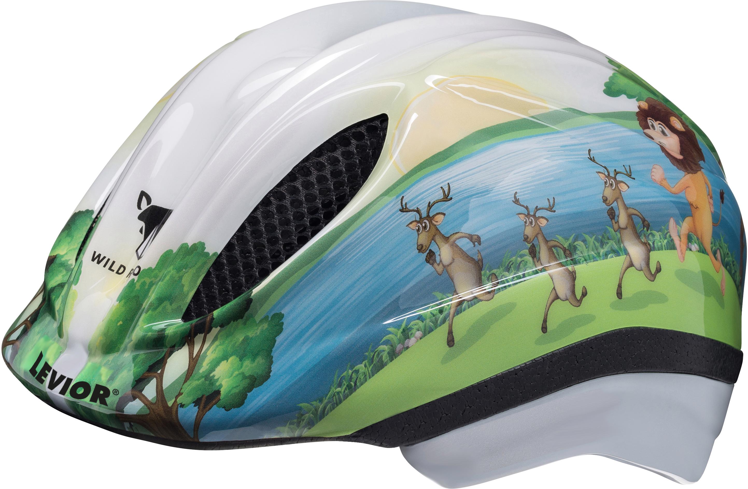 LEVIOR Kinderfahrradhelm "Safari", M Kopfumfang: 52cm - 58cm, weiß, Helme