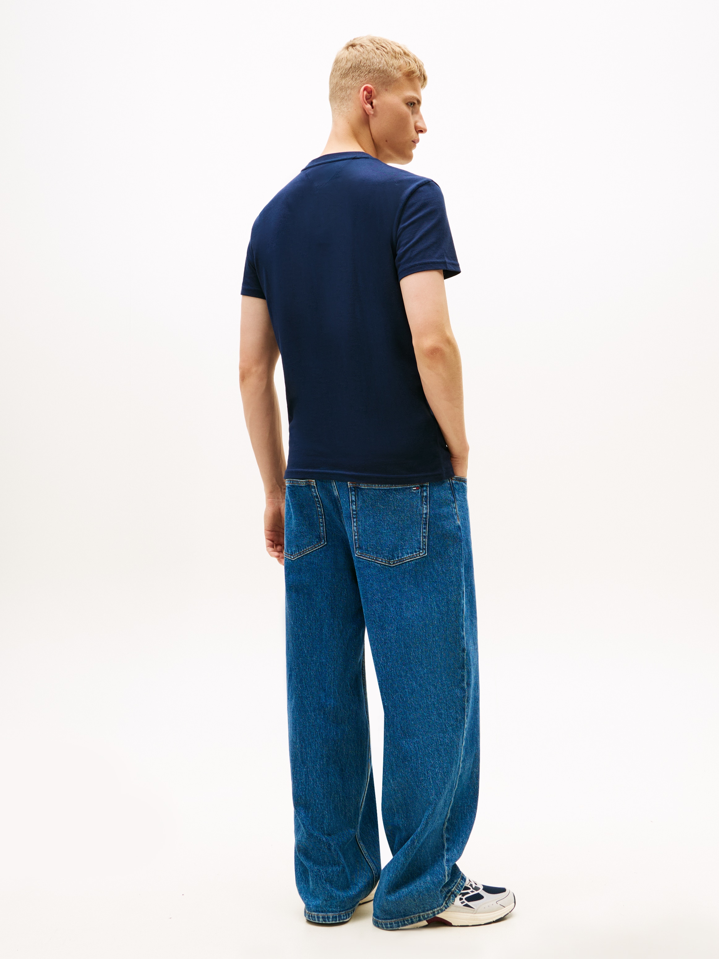 Tommy Jeans T-Shirt Rundhalsausschnitt, Regular Fit, Logo-Druck