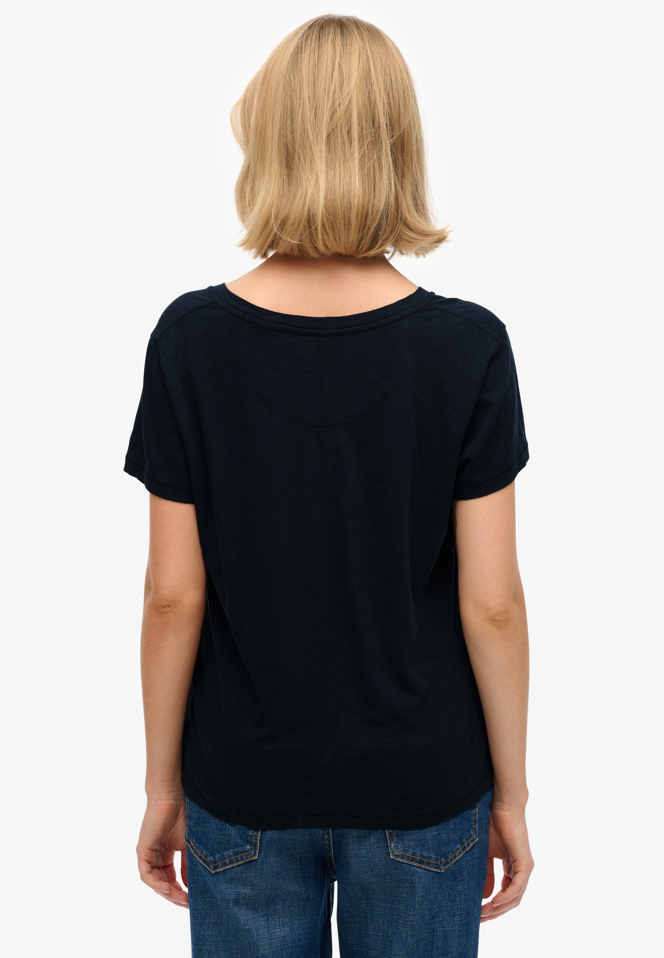 Thumbnail - Superdry T-Shirt "STUDIOS SLUB EMB VEE TEE" Baumwollmischung, relaxed fit