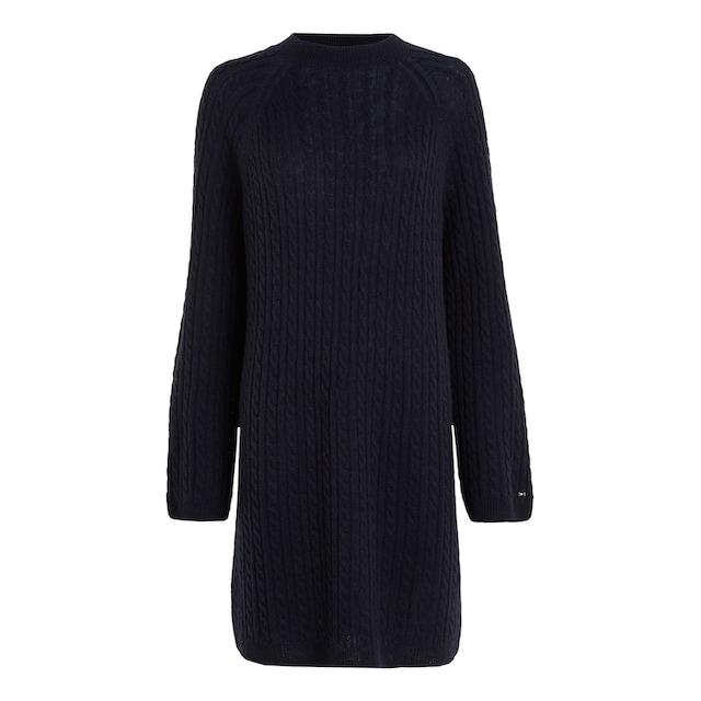 Tommy Hilfiger Strickkleid »SOFT WOOL AO CABLE C-NK DRESS«, aus weichem  Zopfstrick für kaufen | BAUR