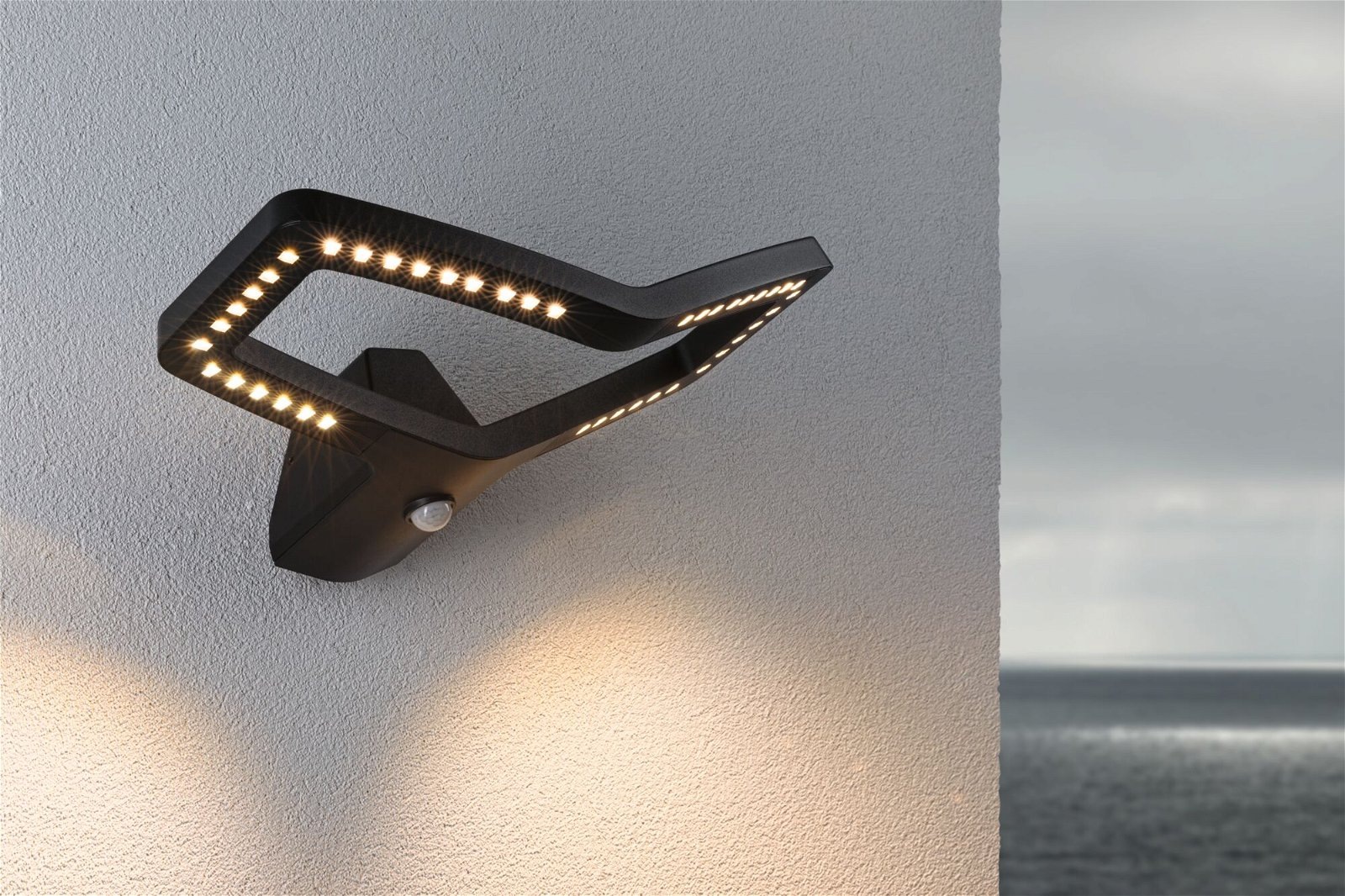 Paulmann LED Außen-Wandleuchte »Alara IP44 eckig 375x270mm 3000K 10W 450lm 230V Anthrazit Metall«, 1 flammig, Bewegungsmelder