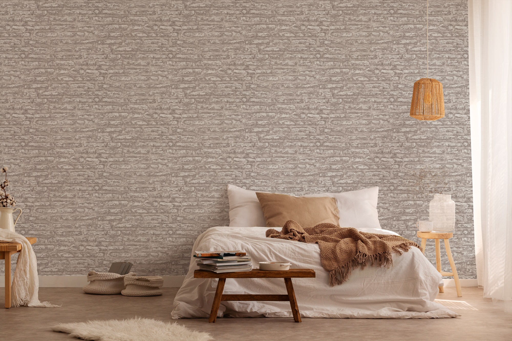 A.S. Création Vliestapete »Attractive 2 Tapete Steinwand«, matt-gemustert-neutral, Steinoptik steintapete steinoptik steinwand Hellbraun Tapeten Design