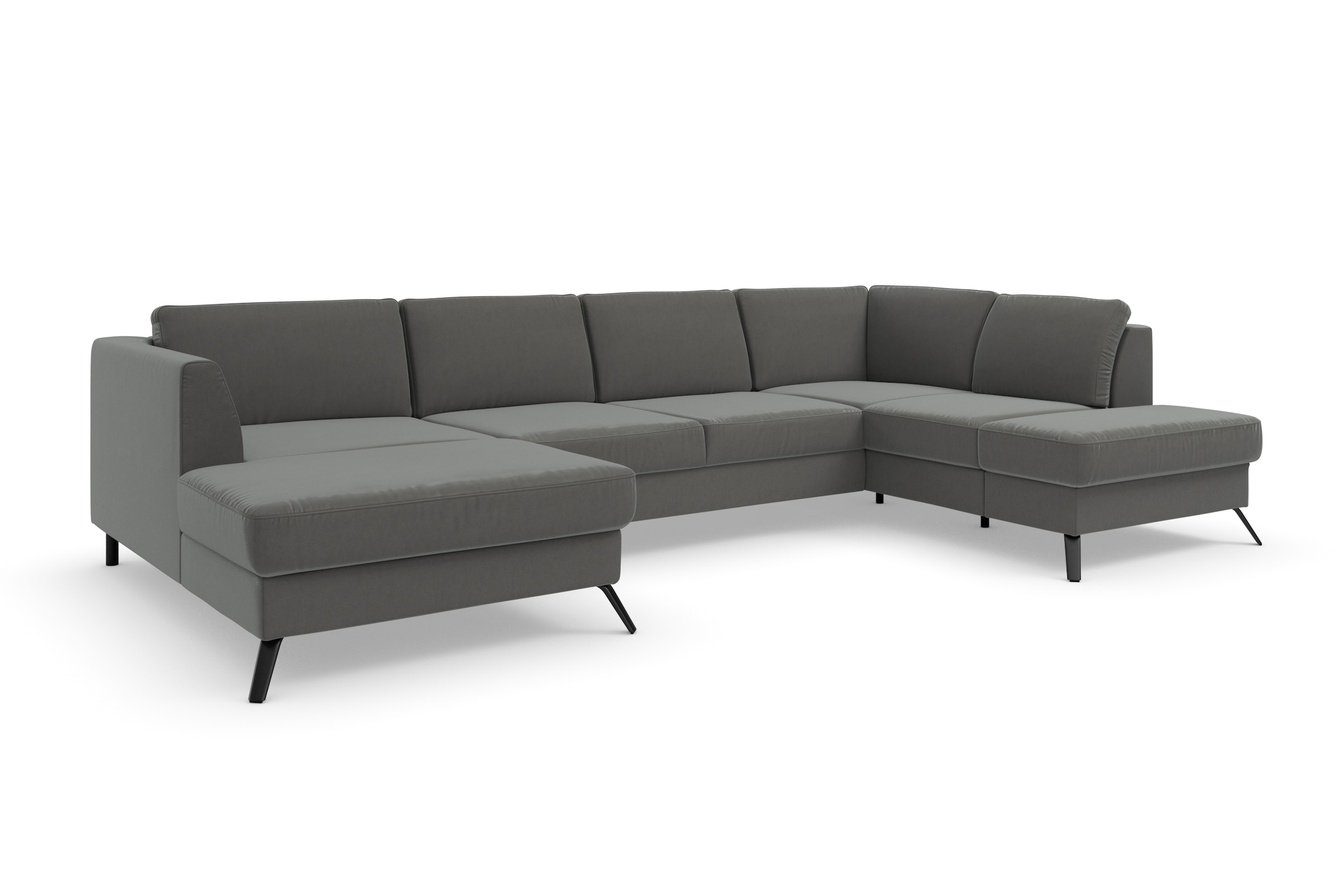 sit&more Wohnlandschaft »Olsen U-Form«, inklusive Sitztiefenverstellung, wahlweise mit Bettfunktion, 15cm hoch