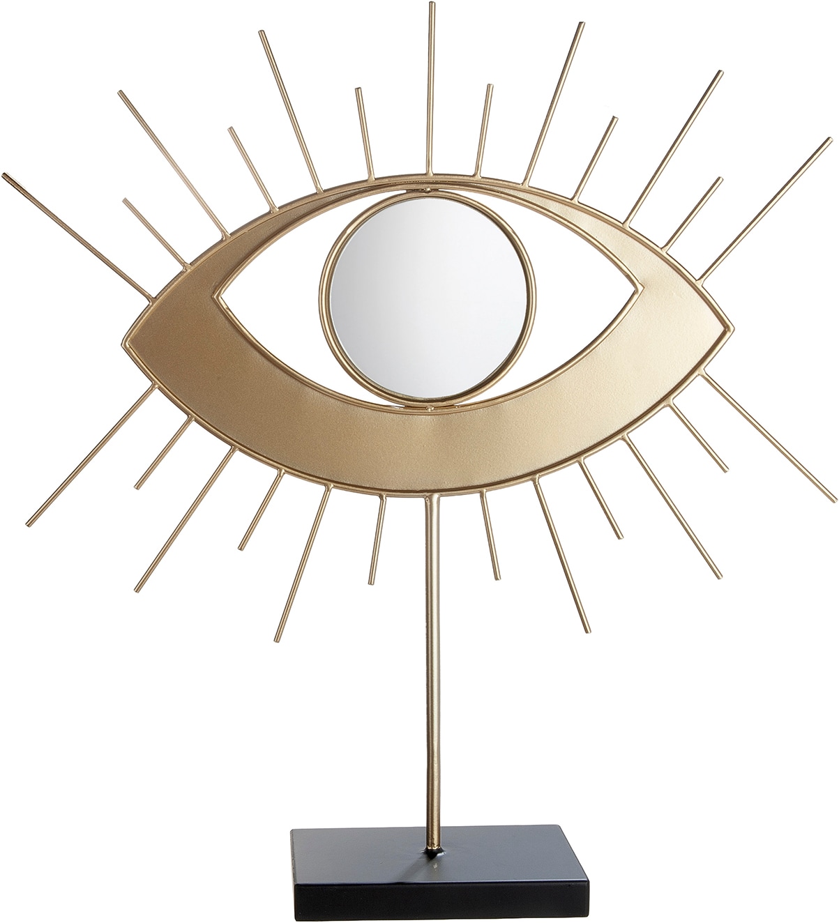 GILDE Skulptur "Dekoobjekt Auge Ocula goldfarben" Wanddekoration Spirituelles Symbol Boho-Style Trenddeko