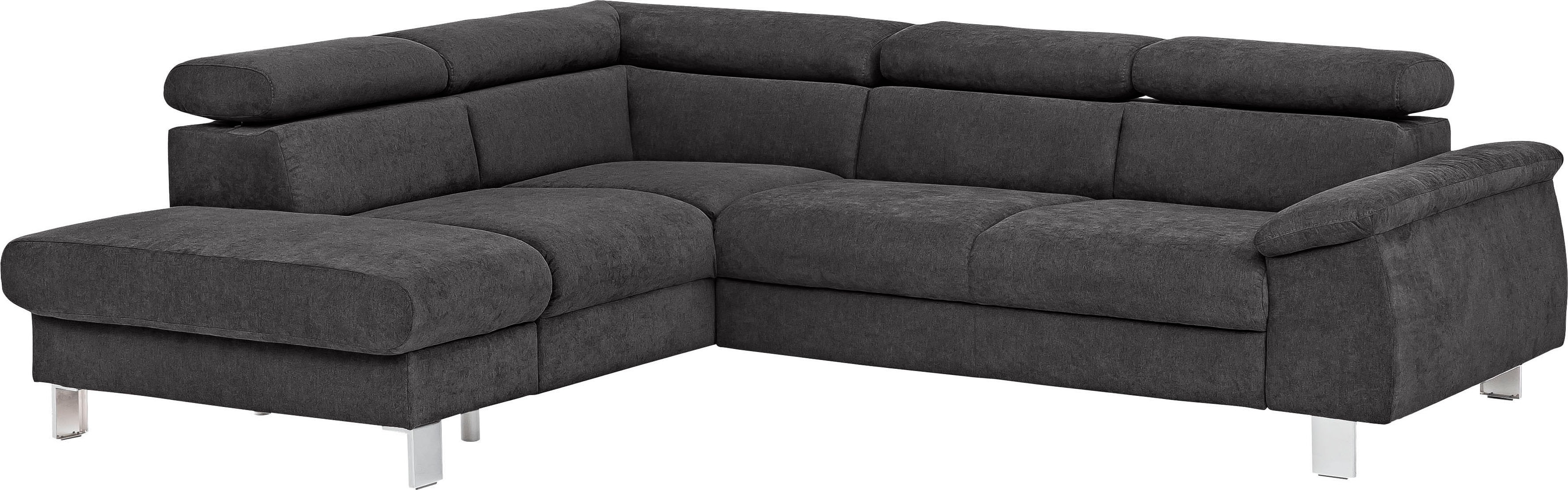 COTTA Ecksofa "Komaris L-Form, B: 249 cm" mit Kopfteilverstellung, optional Schlaffunktion, Bettkasten & Licht