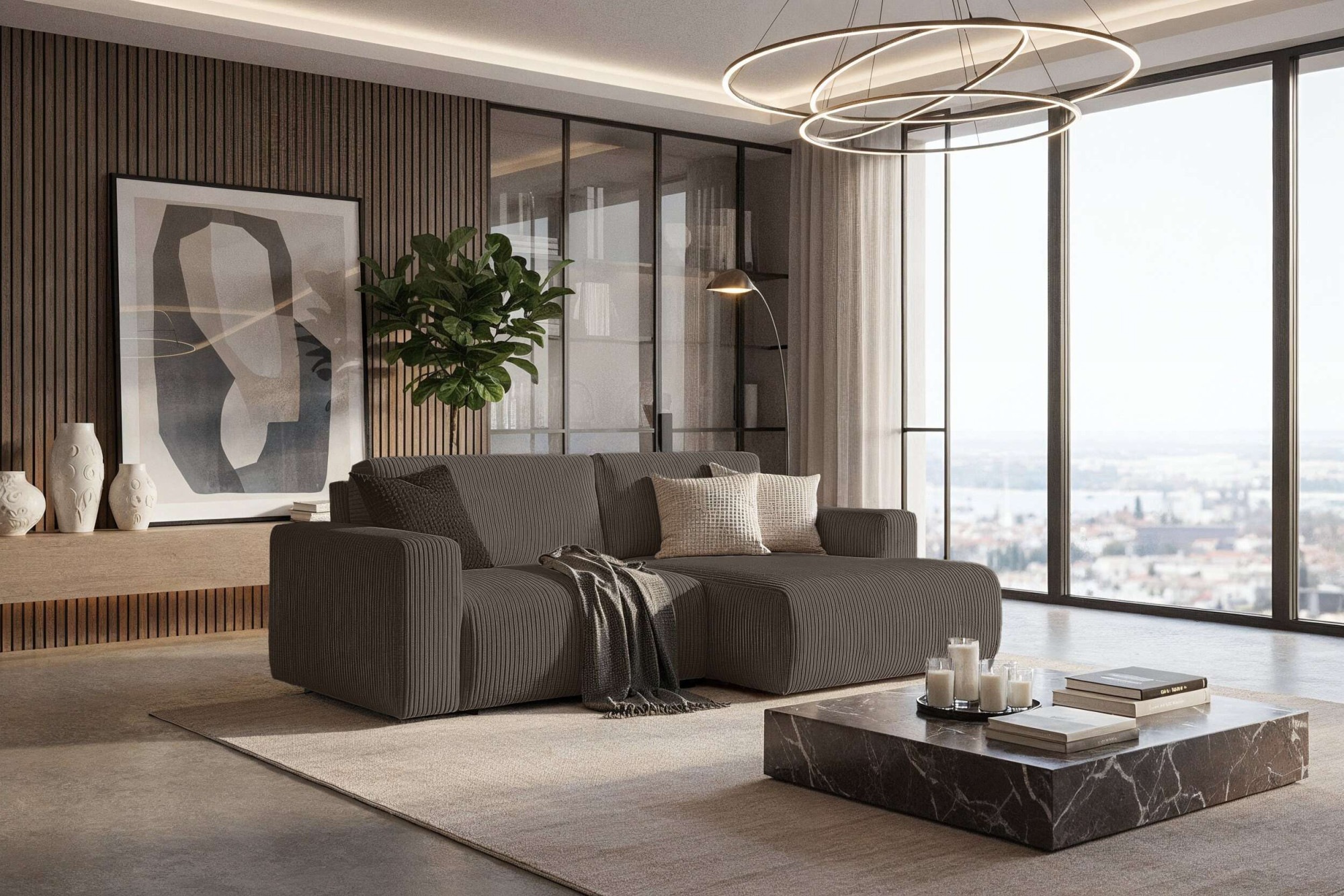 Home affaire Schlafsofa "Noord Schlafecksofa, Breite 250 cm" Cord, Struktur günstig online kaufen