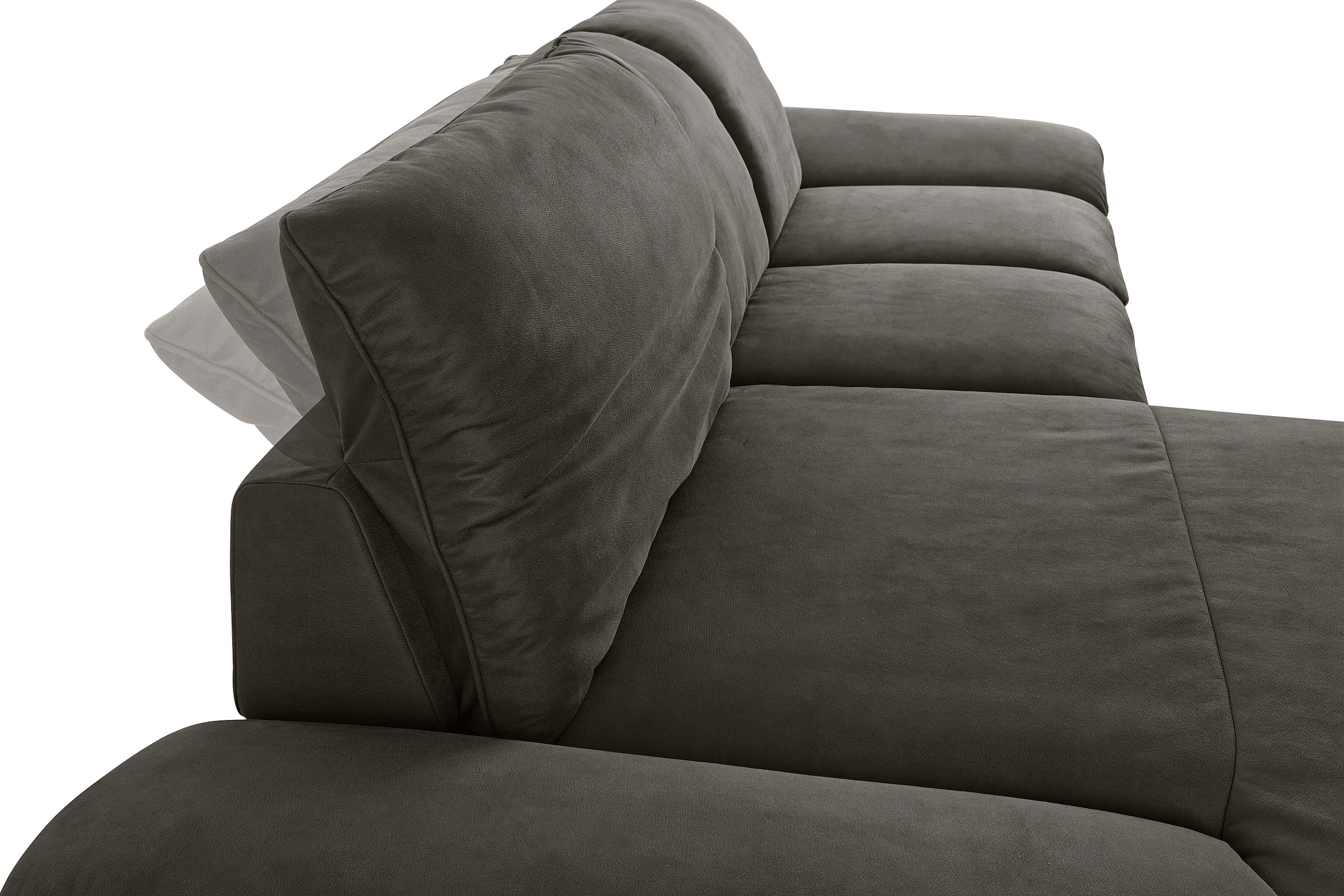 W.SCHILLIG Ecksofa »enjoy&MORE, Designsofa, elegant und bequem, L-Form«, Sitztiefenverstellung, Füße schwarz pulverbeschichtet, Breite 310 cm