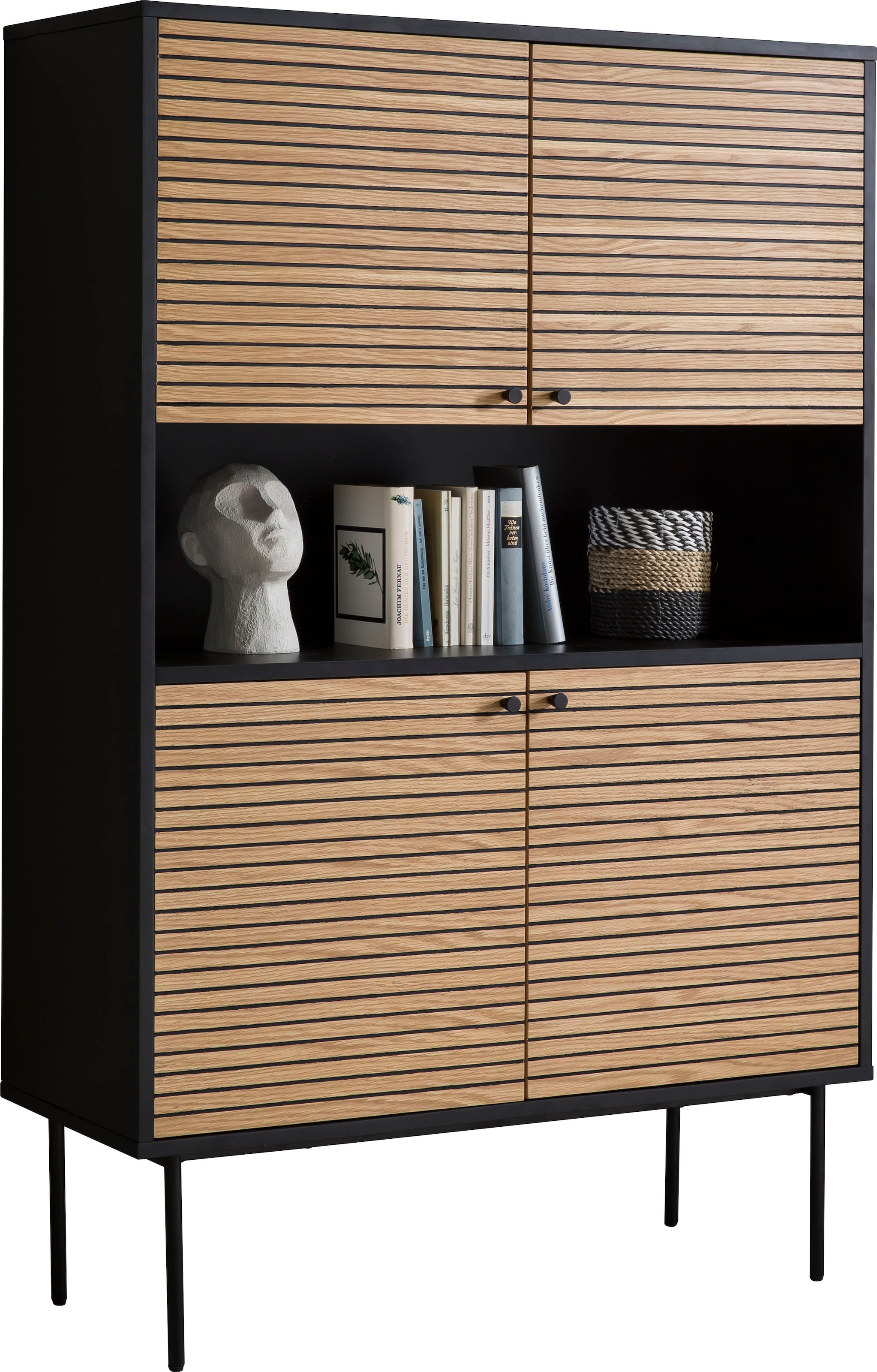 SalesFever Highboard, Stauraumschrank im Scandi Design, Breite 100 cm