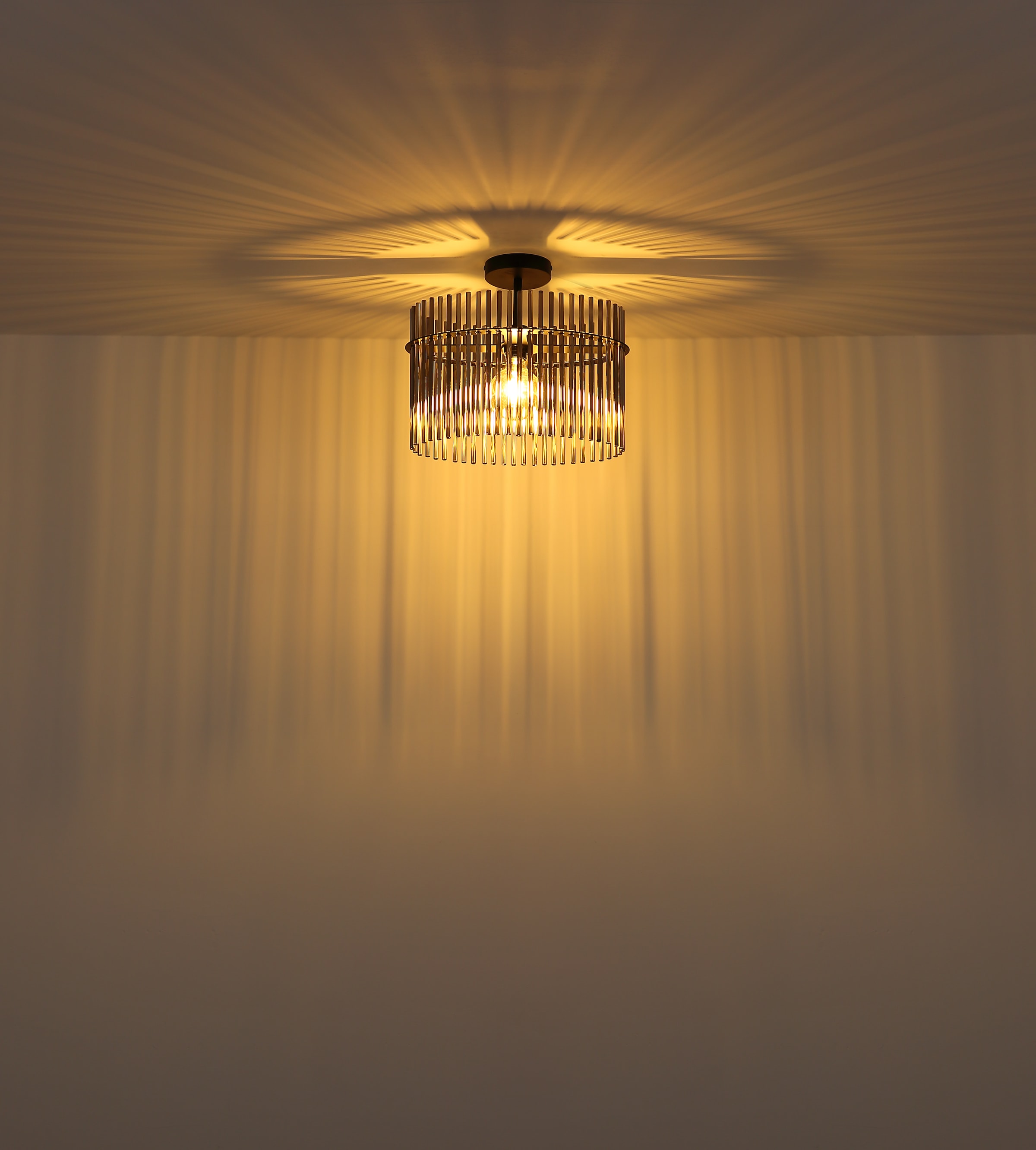 GLOBO LIGHTING Deckenleuchte »GORLEY« E27 1 Stk. Deckenlampe Glasstäbe rauchfarben LxBxH: 400x220x340mm