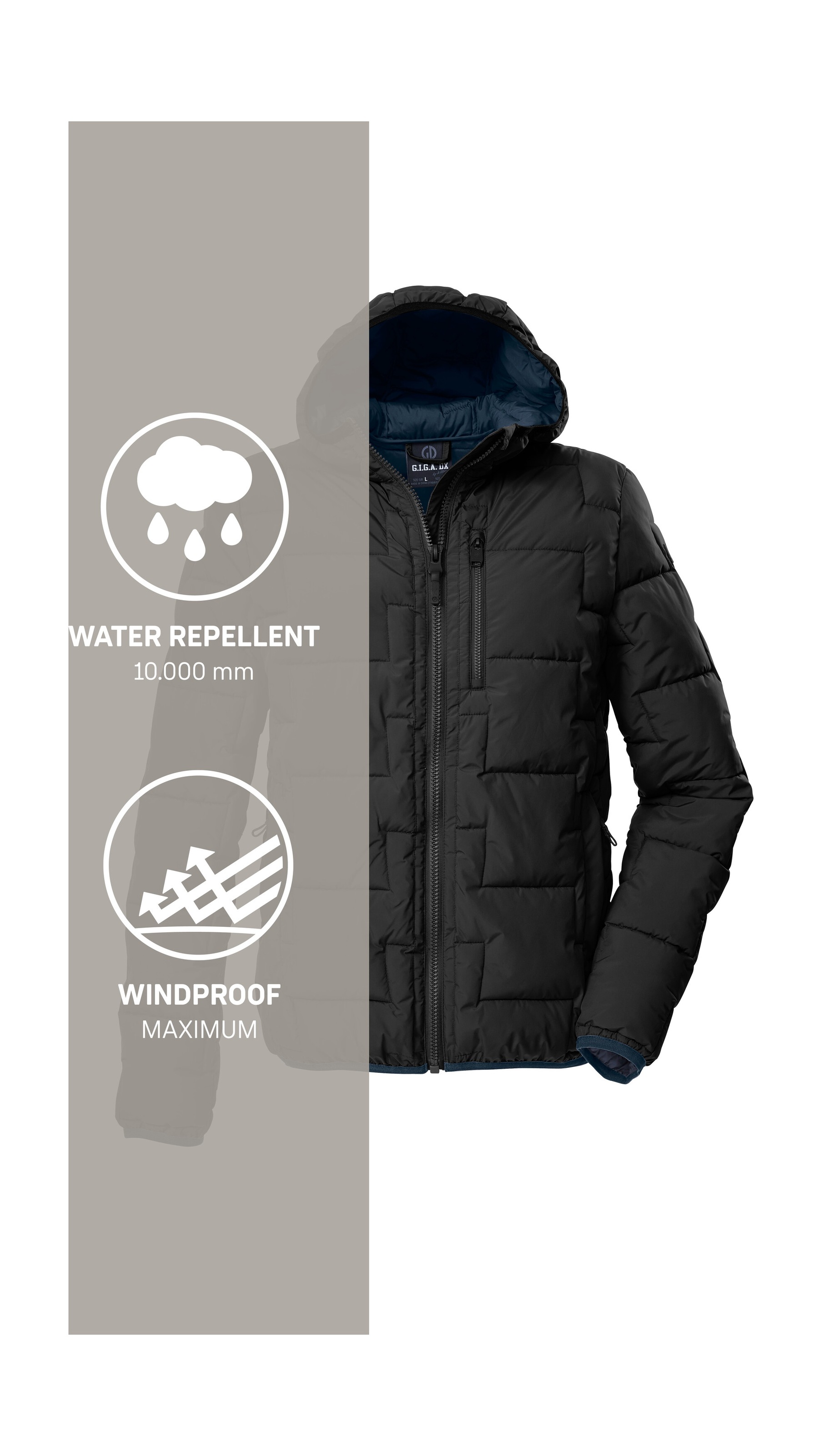 G.I.G.A. DX by killtec Steppjacke »GW 72 MN QLTD JCKT«, Wasserabweisende Herren Steppjacke mit 10.000 mm Wassersäule