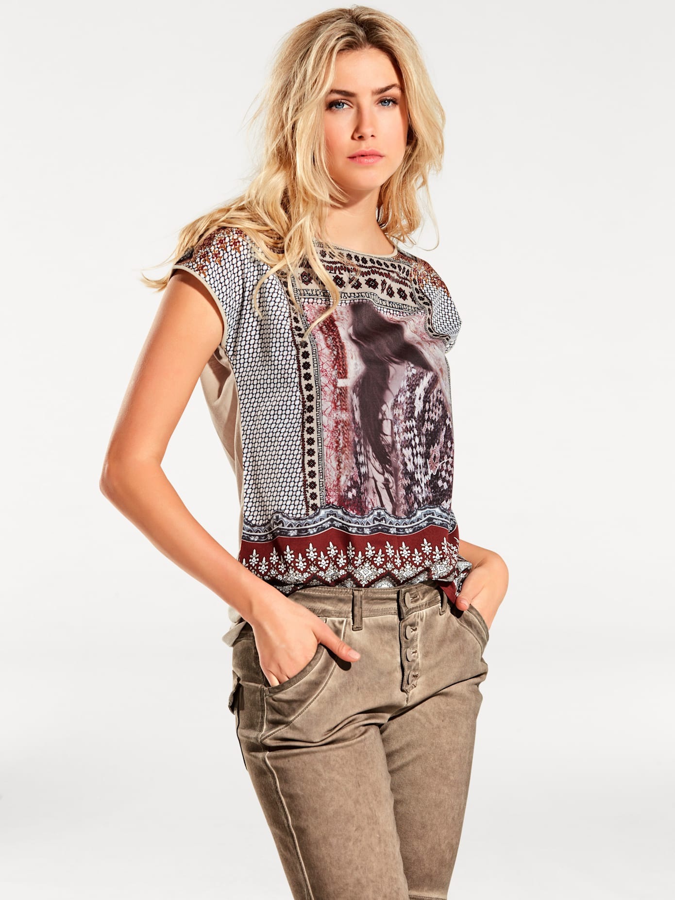 heine Rundhalsshirt "Druck-Shirt", 1 Stk. günstig online kaufen