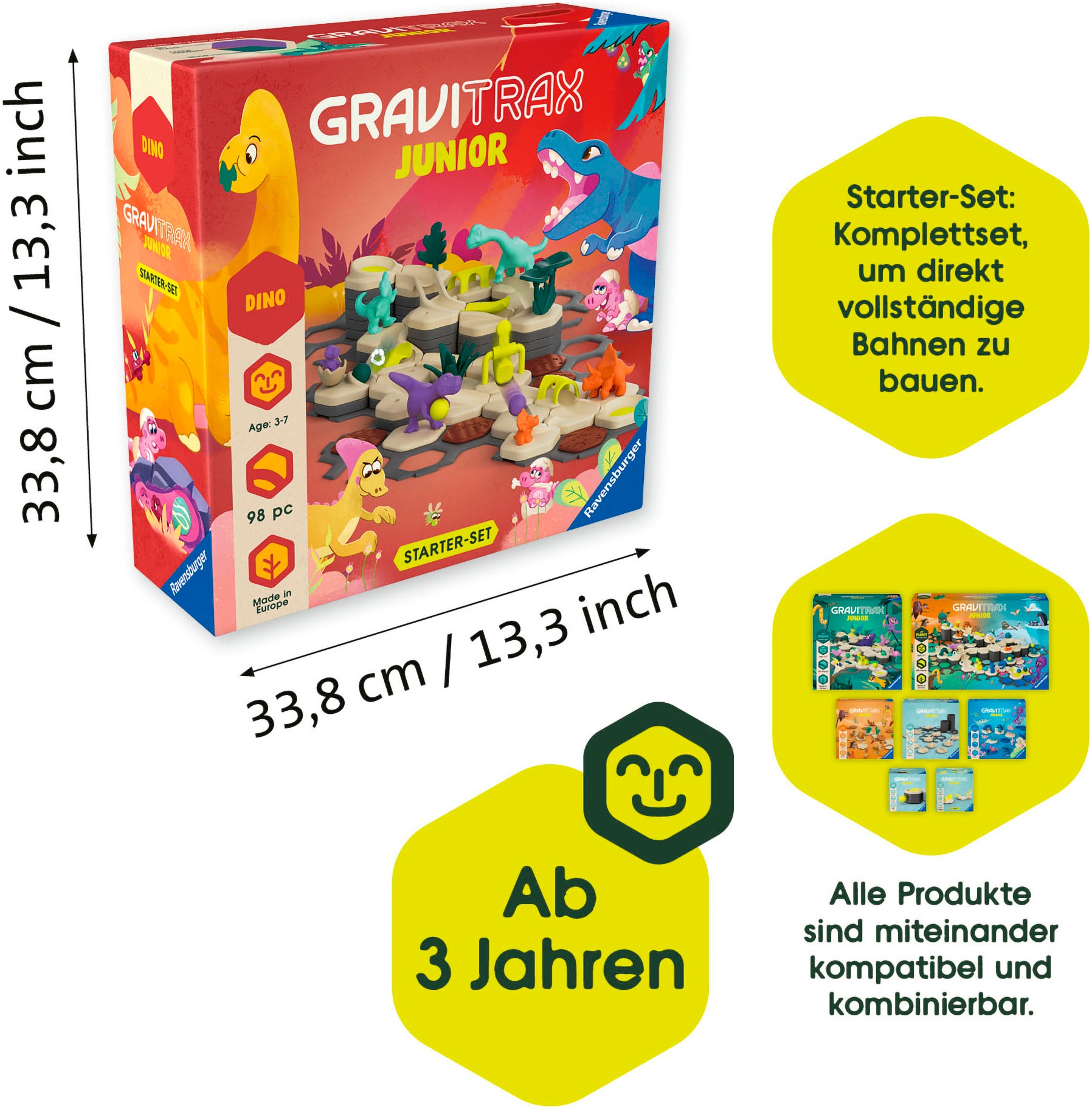 Ravensburger Kugelbahn-Bausatz »GraviTrax Junior Starter-Set L Dino«, Made in Europe