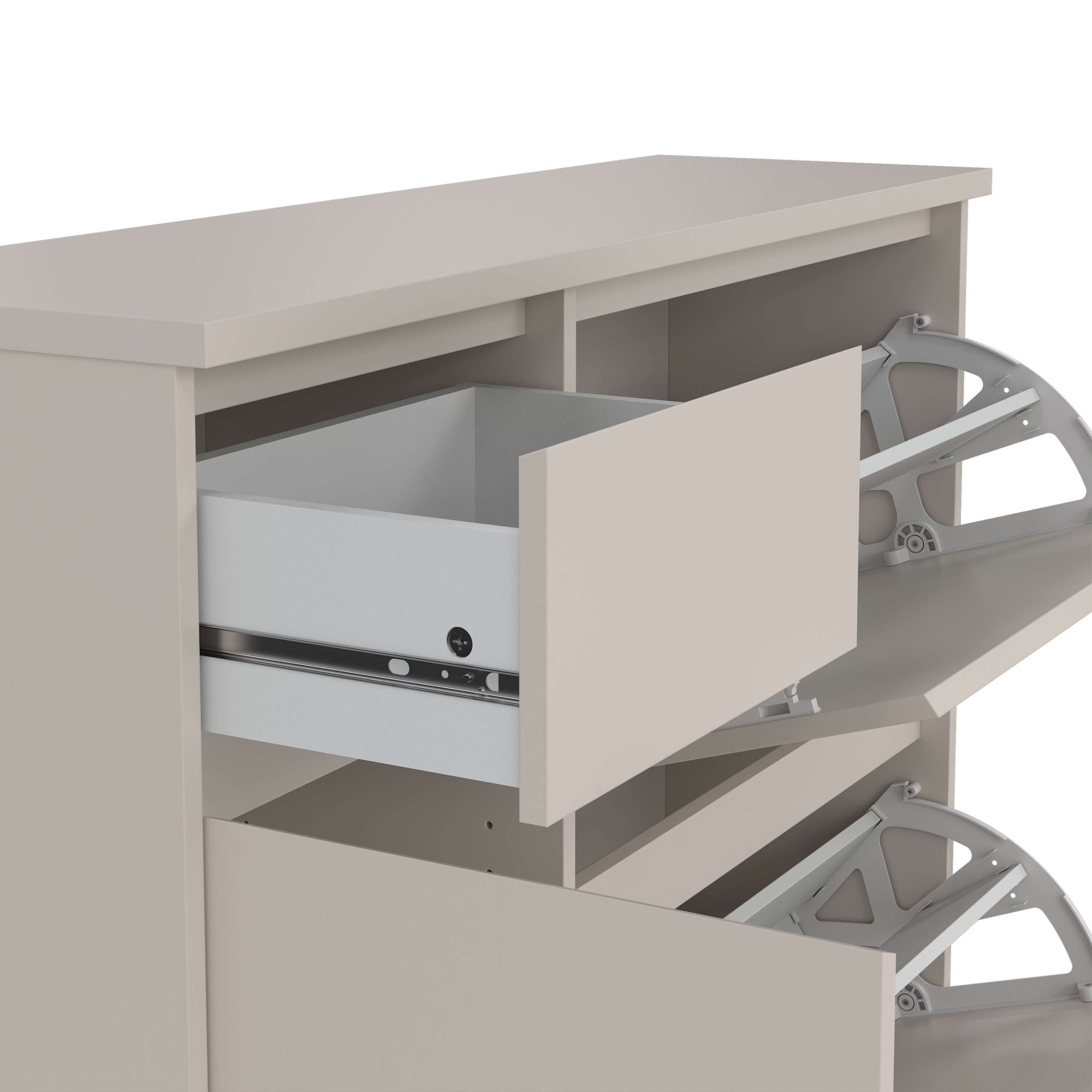 Home affaire Schuhschrank »Naia Schuhregal mit2 Klappen, 1 Fach & 1 Schublade, modernes Design« Platz für 12 Schuhe, platzsparend, erhältlich in verschiedenen Farben