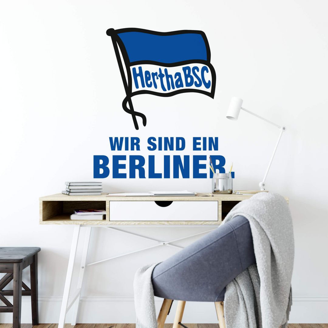 Wall-Art Wandtattoo »Hertha BSC Logo Schriftzug«, (1 St.), selbstklebend,  entfernbar | BAUR