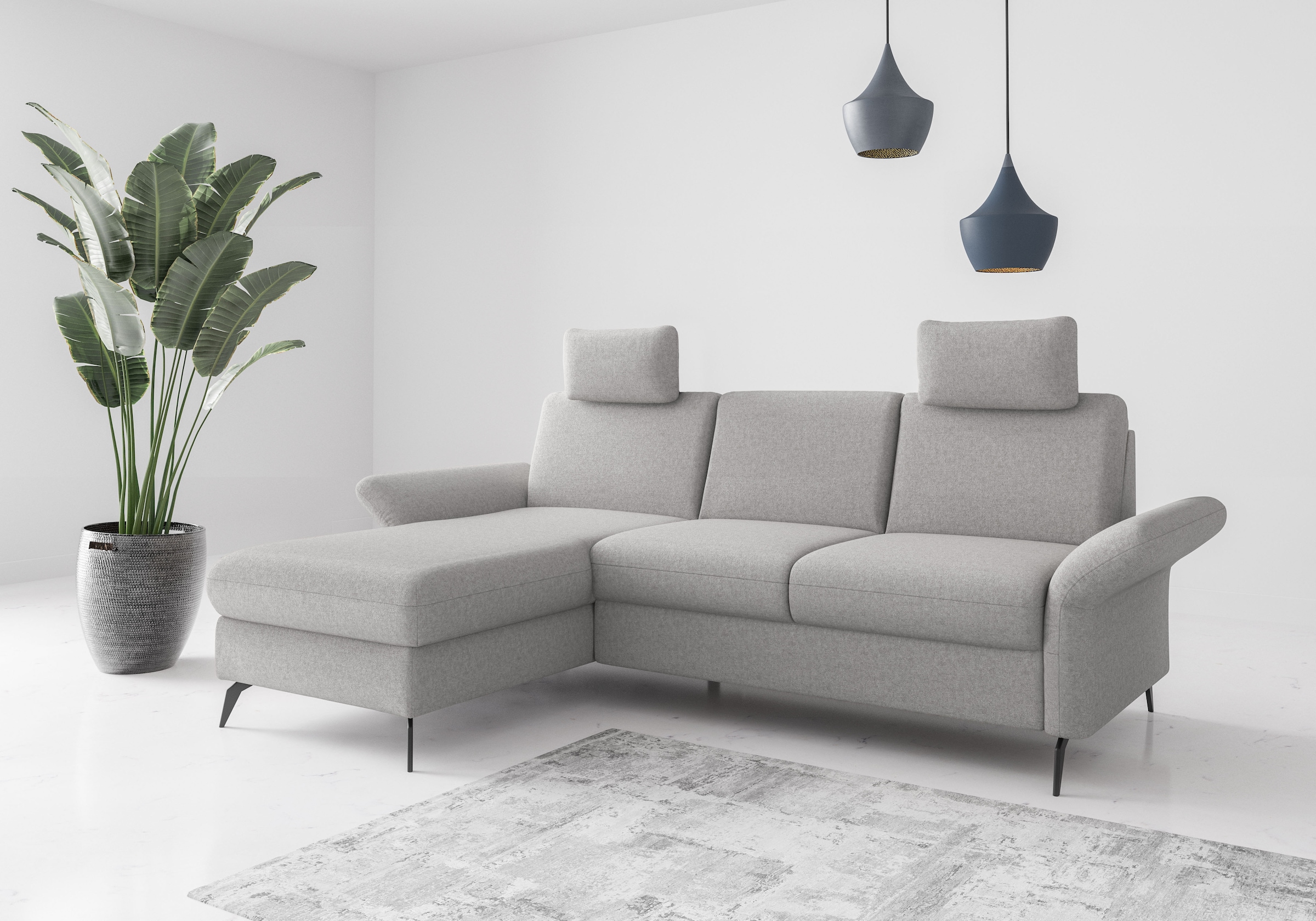 OTTO home Ecksofa "Rochelle" wahlweise mit Schlaffunktion, Bettkasten und Armteilverstellung