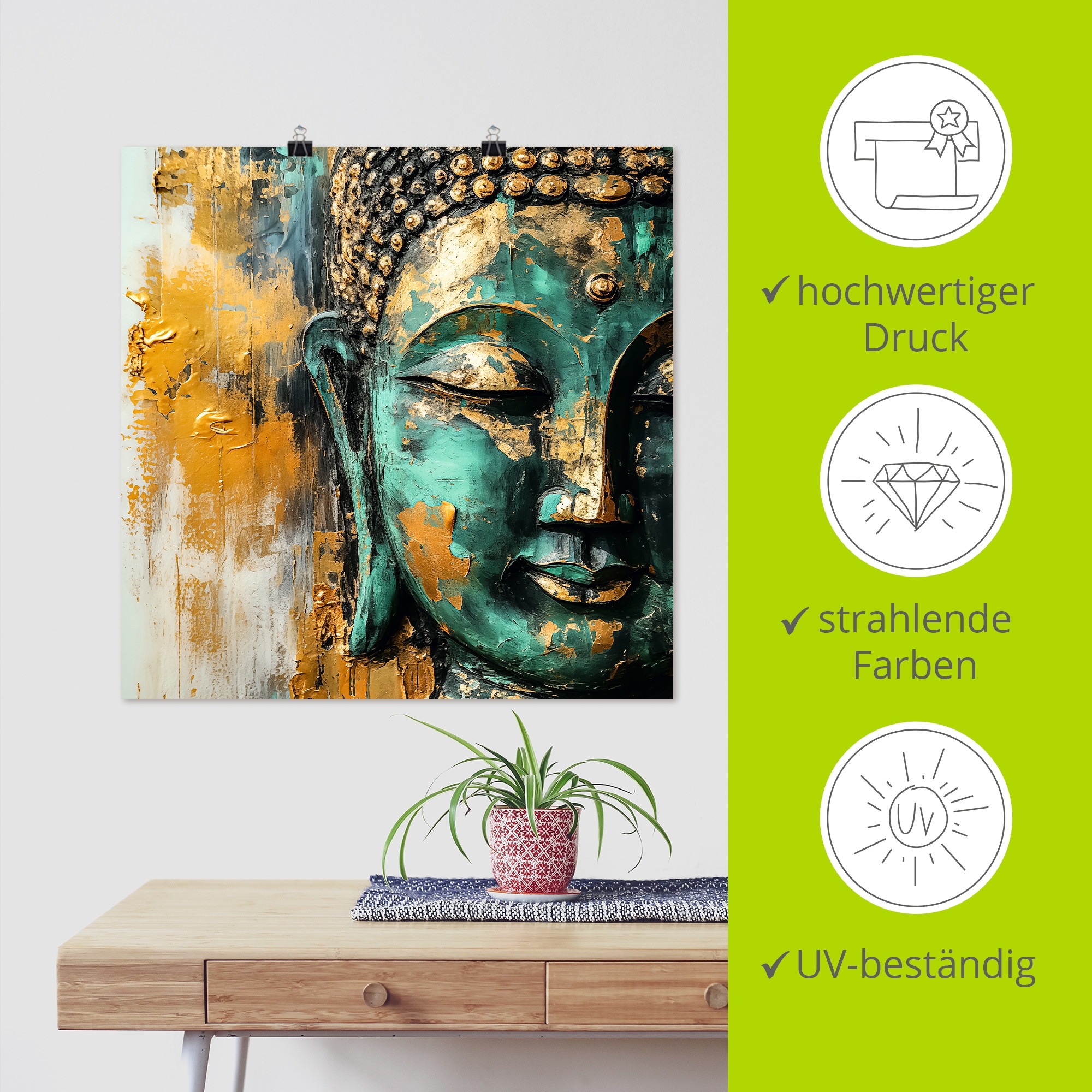 Artland Wandbild »Budda« Buddhismus 1 Stk. tlg. als Alubild, Leinwandbild, Poster, Wandaufkleber in verschied. Größen