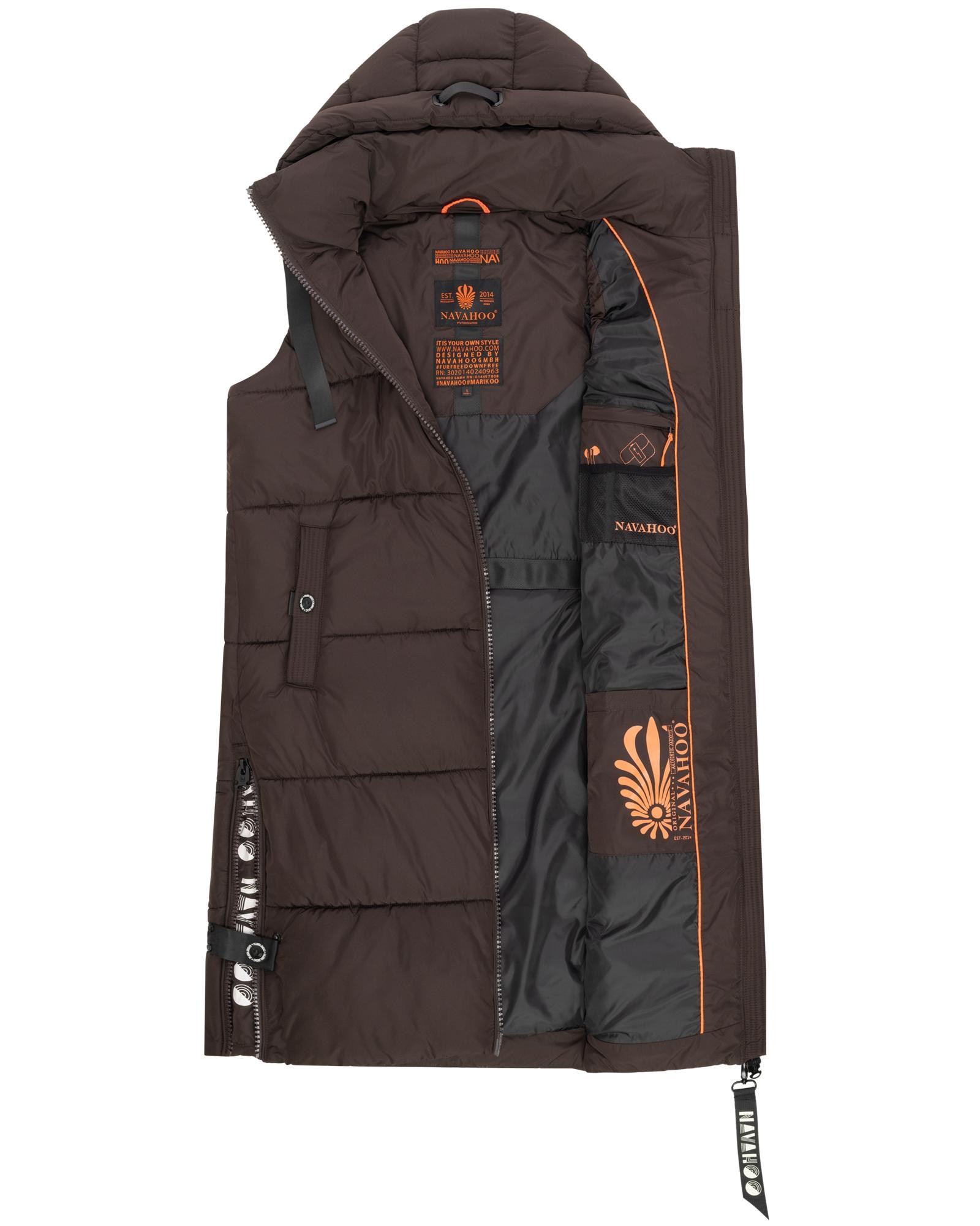 Navahoo Steppweste »Schnuffelchen«, (1 tlg.), warme Damen Outdoor-Weste lang mit Kapuze