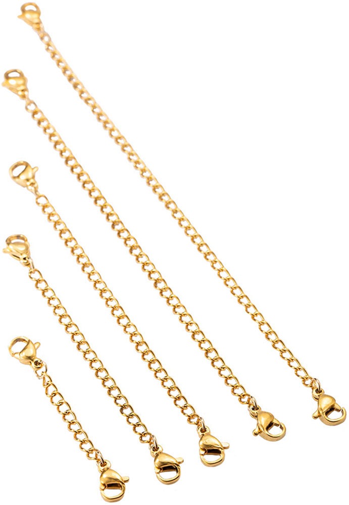 FIRETTI Damen Kettenverlängerung "Schmuck Geschenk Verlängerung für Armbänder, Ketten und Fußketten", gold, Edelstahl, B:2mm, Schmuck-Wechselteile,