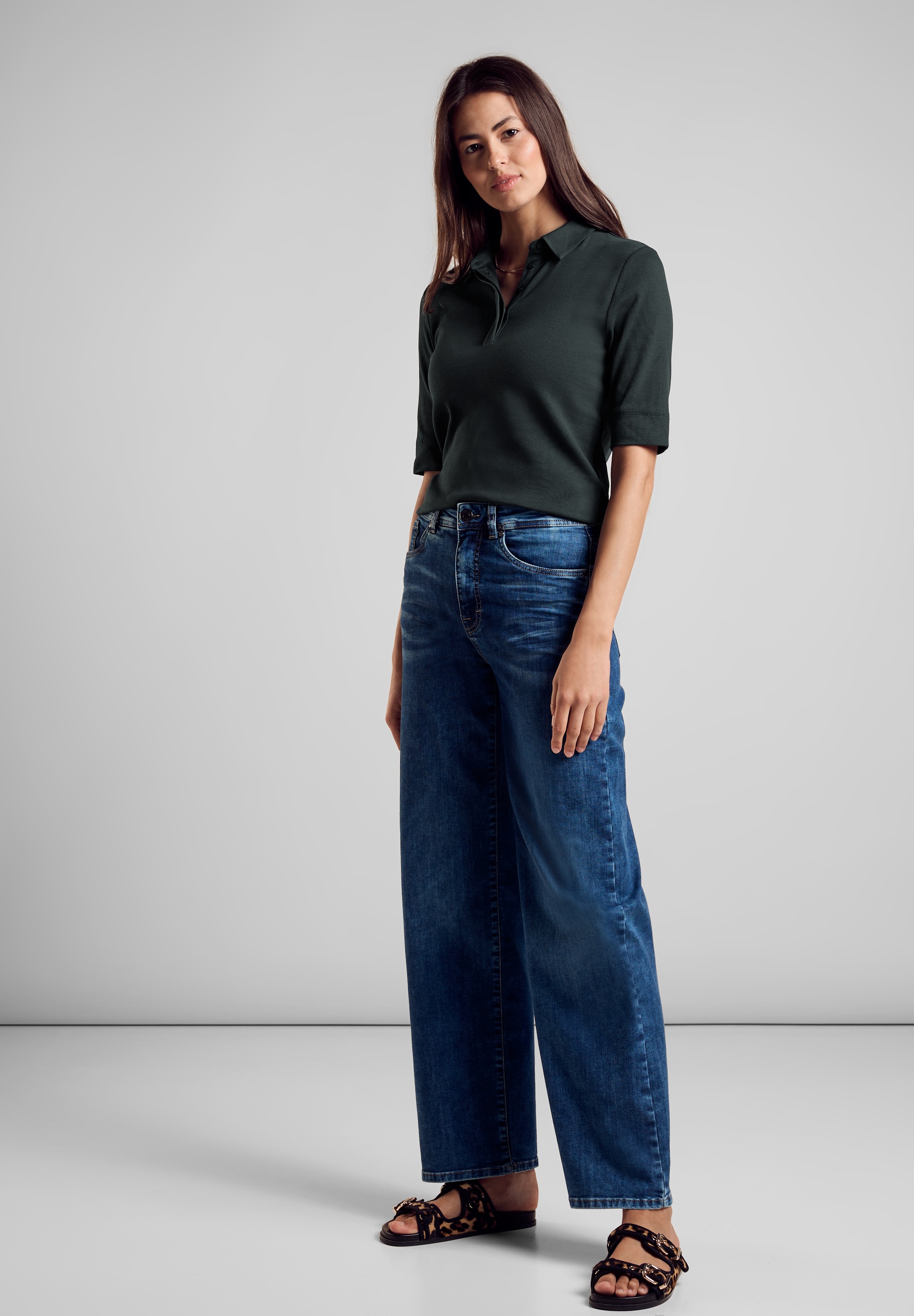 STREET ONE Poloshirt, aus Baumwolle mit Stretchante