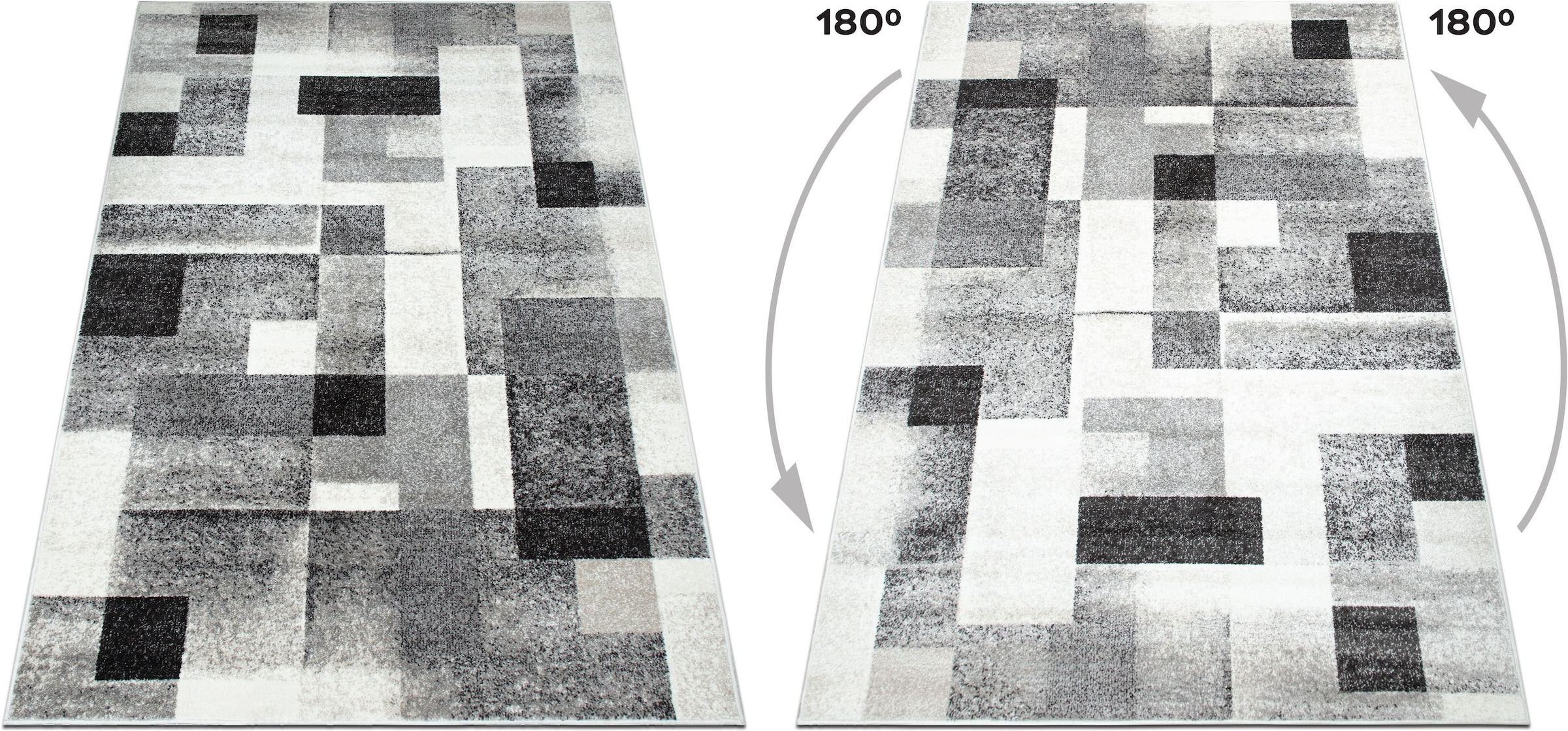 OTTO home Teppich »Corine« rechteckig 9 mm Höhe mit besonders weichem Flor, Kurzflor, modernes Karo-Design,