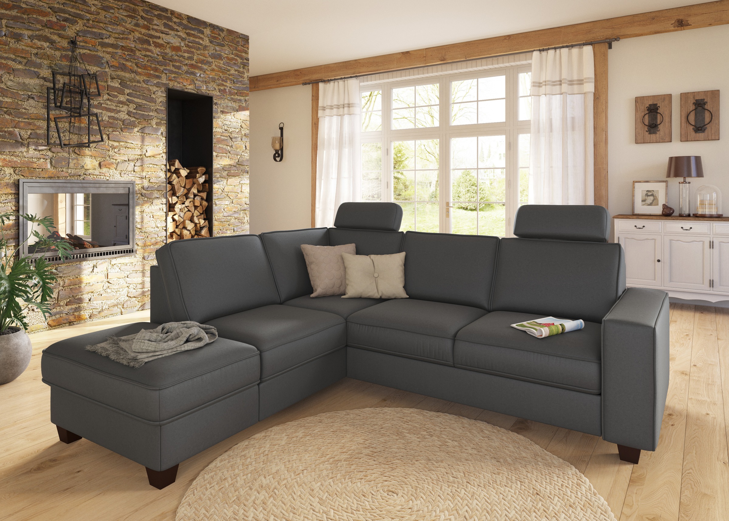 Home affaire Ecksofa "County L-Form" wahlweise Ottomane links oder rechts, günstig online kaufen