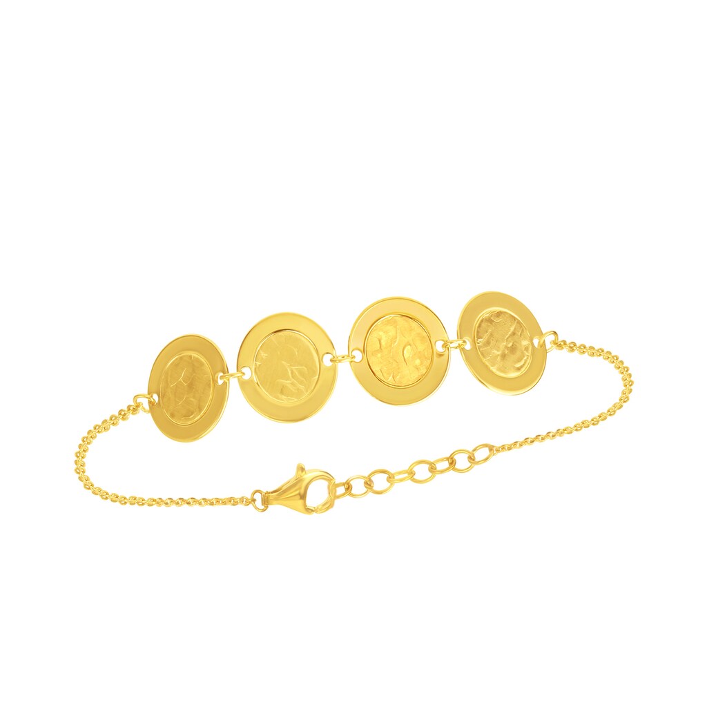 CELESTA Armband »925 Silber mit strukturierten Plättchen vergoldet«