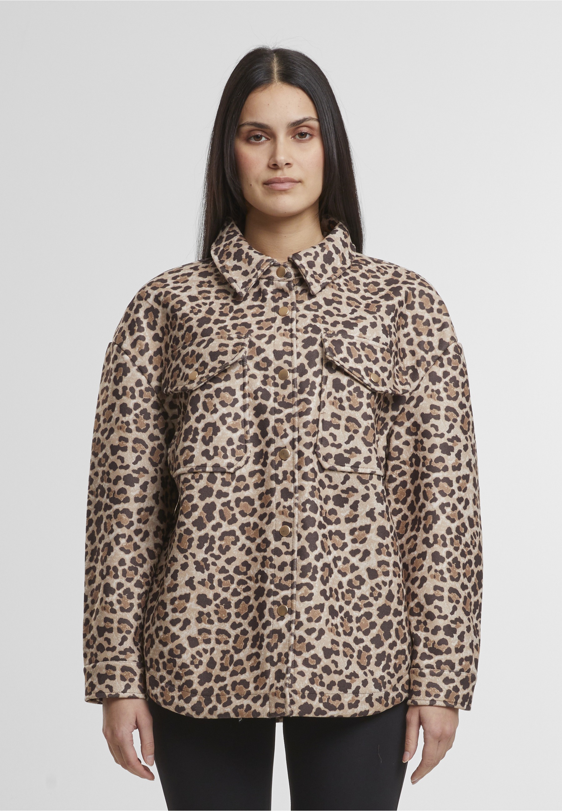 URBAN CLASSICS Langmantel »Urban Classics Damen Ladies AOP Overshirt«