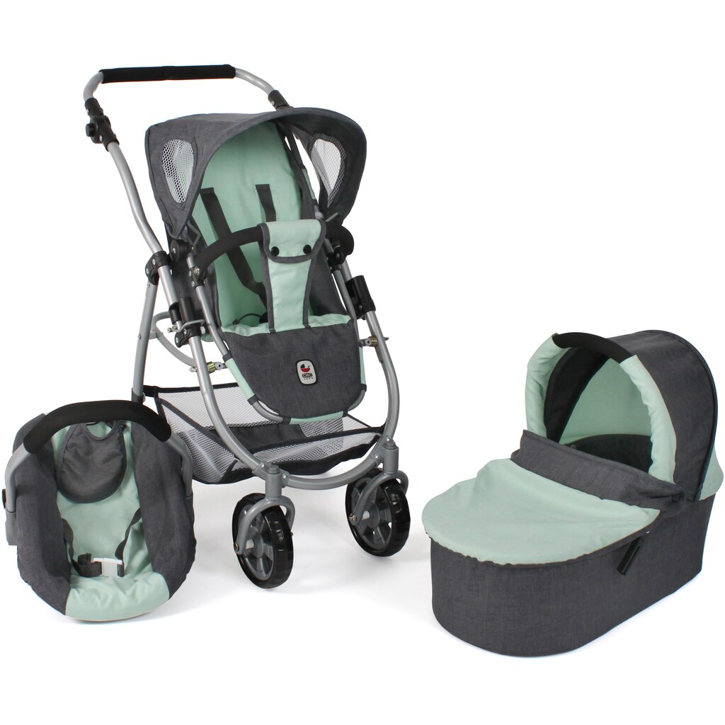 CHIC2000 Kombi-Puppenwagen »Emotion All In 3in1, Grau-Mint«