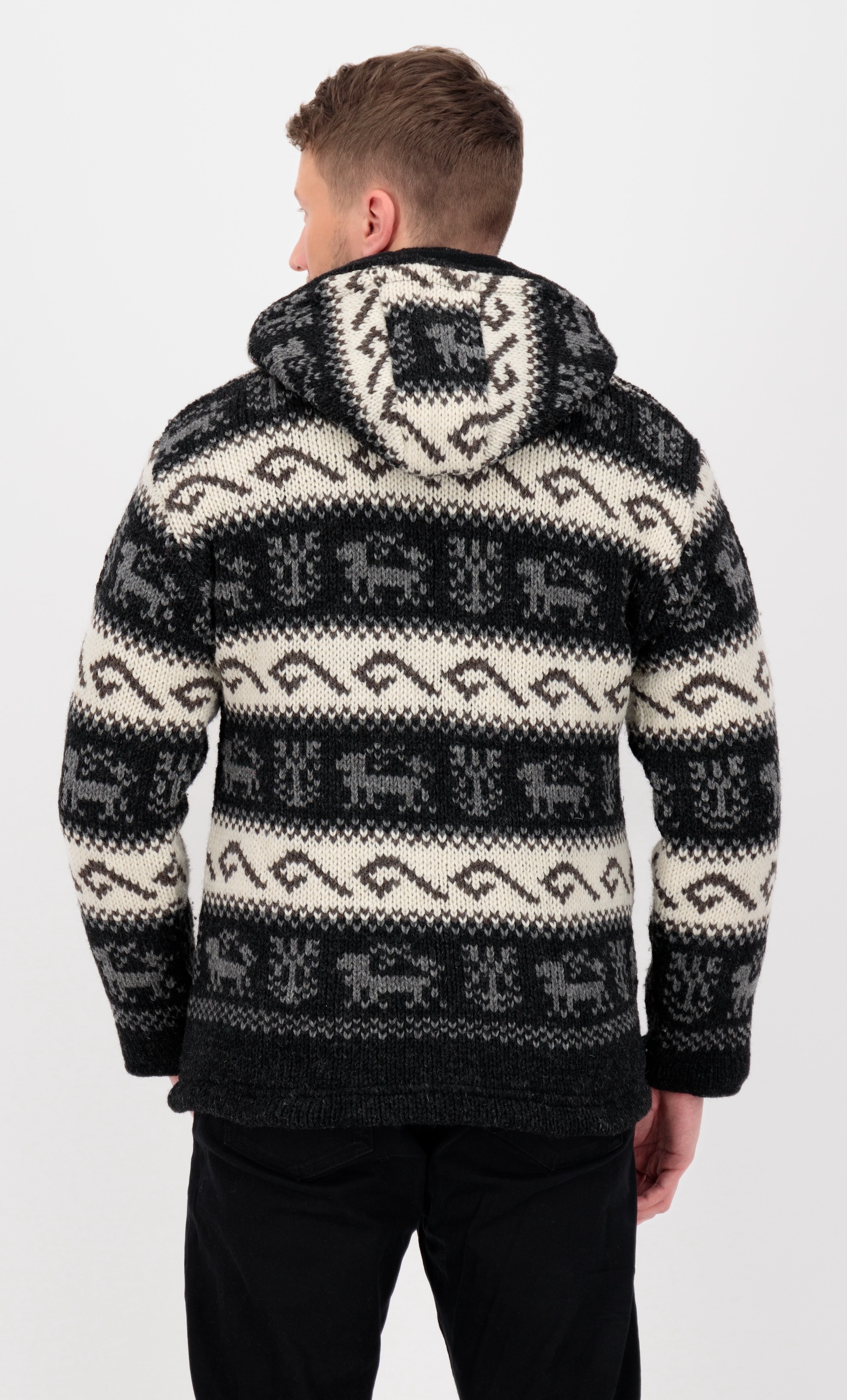 Thumbnail - DEPROC Active Strickfleecejacke "LHOTSE MEN", mit Kapuze und weichem Fleece gefüttert