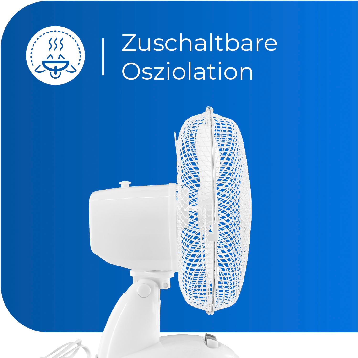 exquisit Tischventilator »VT 33056 we«, Ø 23 cm, inkl. Oszillation & 30 W Leistung, weiß