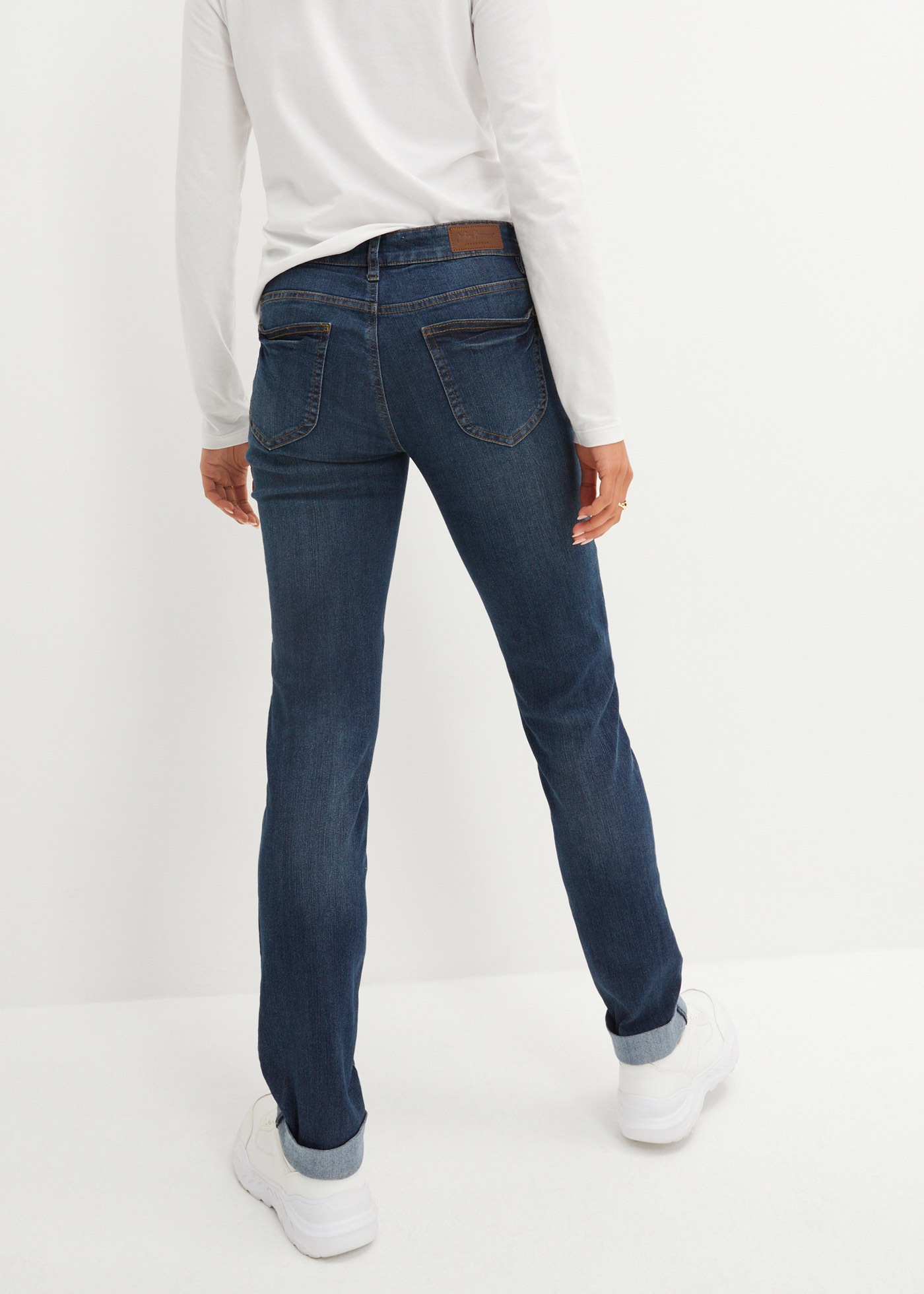 bonprix Straight-Jeans "Straight Jeans Mid Waist, Stretch" Regular Fit, mit günstig online kaufen