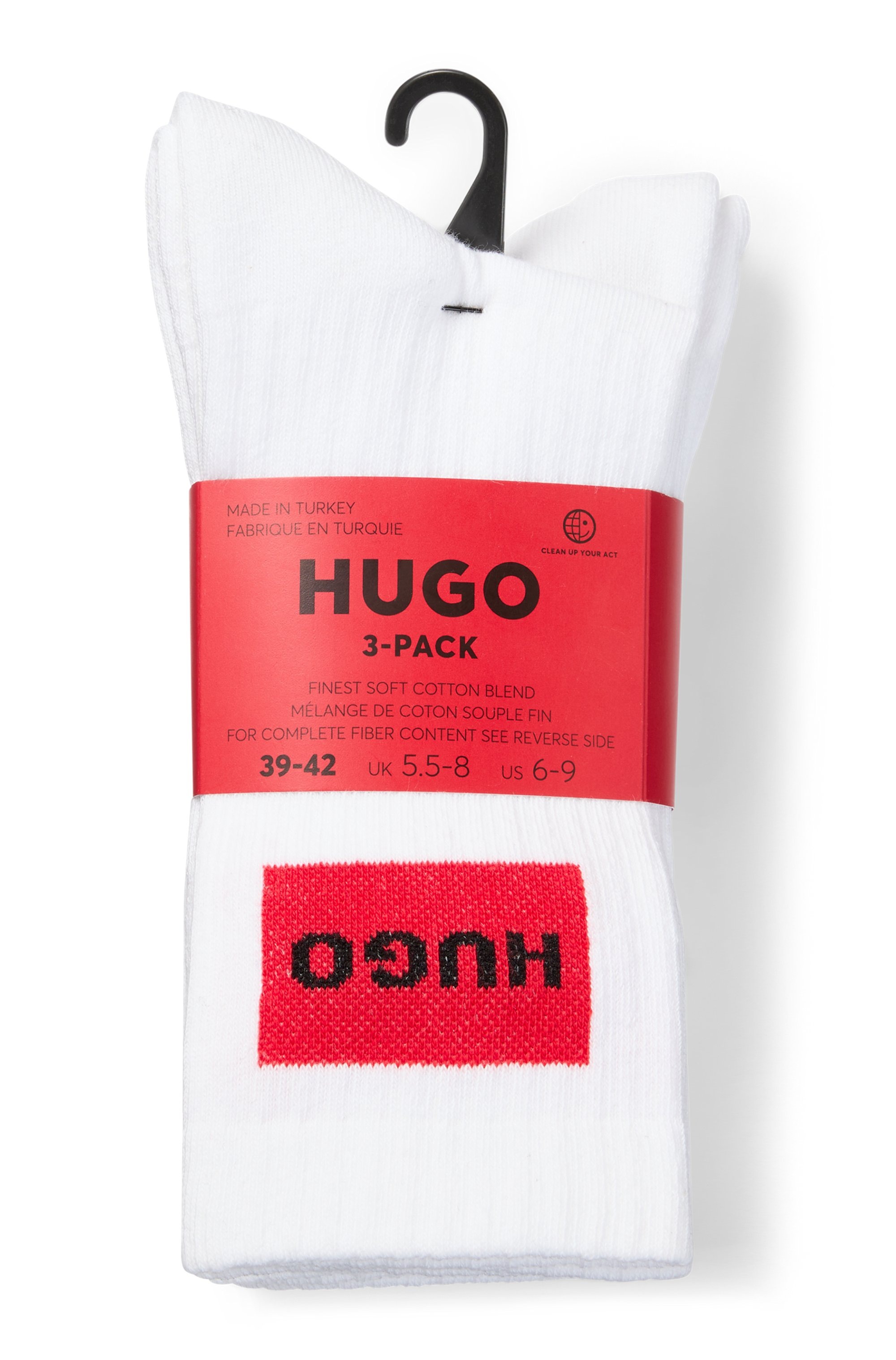 Thumbnail - HUGO Underwear Freizeitsocken "3P QS RIB LABEL" Packung, 3er, 3 Stk. tlg. mit kontrastfarbenen HUGO Logo