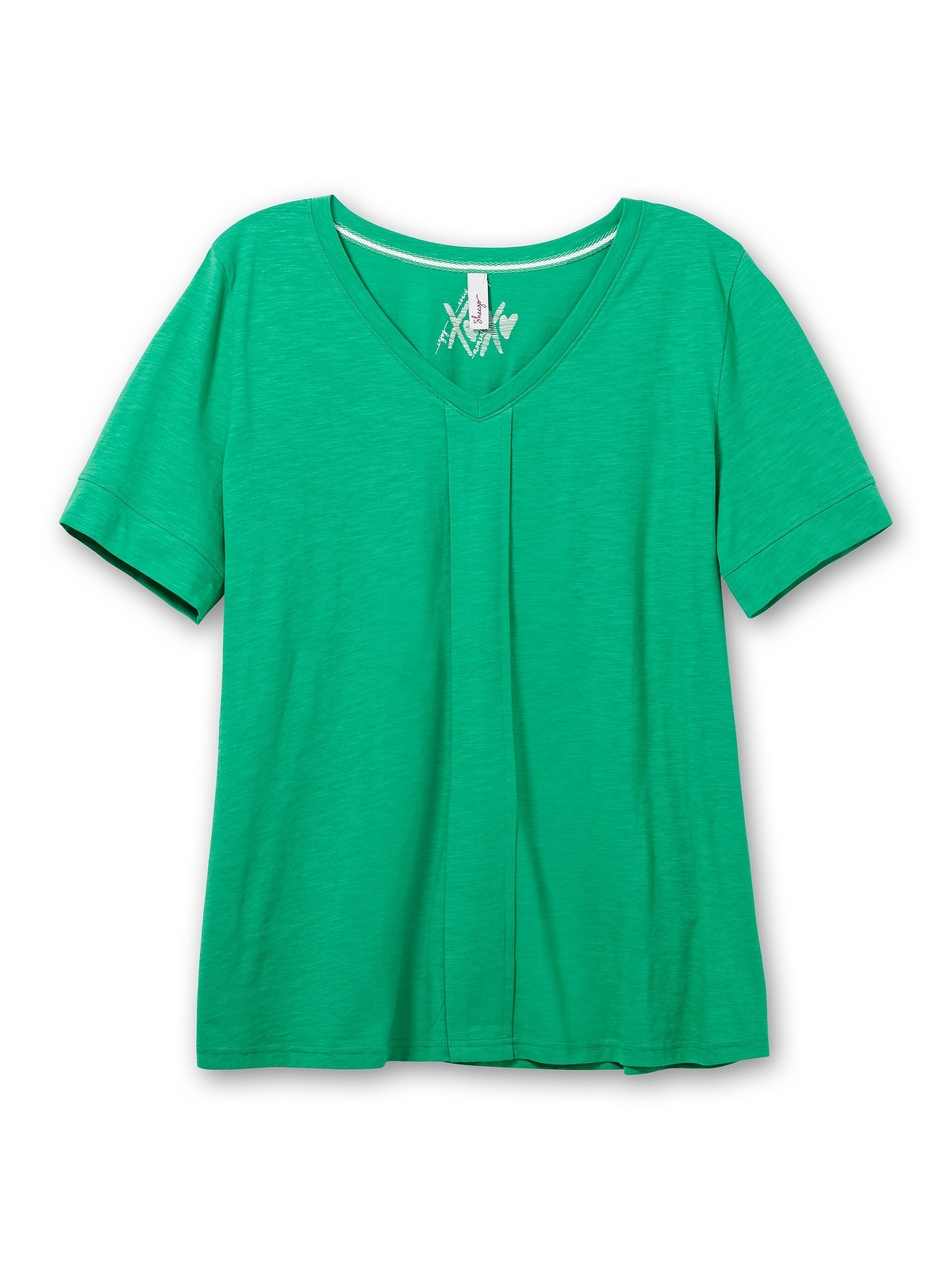 BAUR »Große mit Sheego kaufen dekorativer T-Shirt vorne für | Falte Größen«,