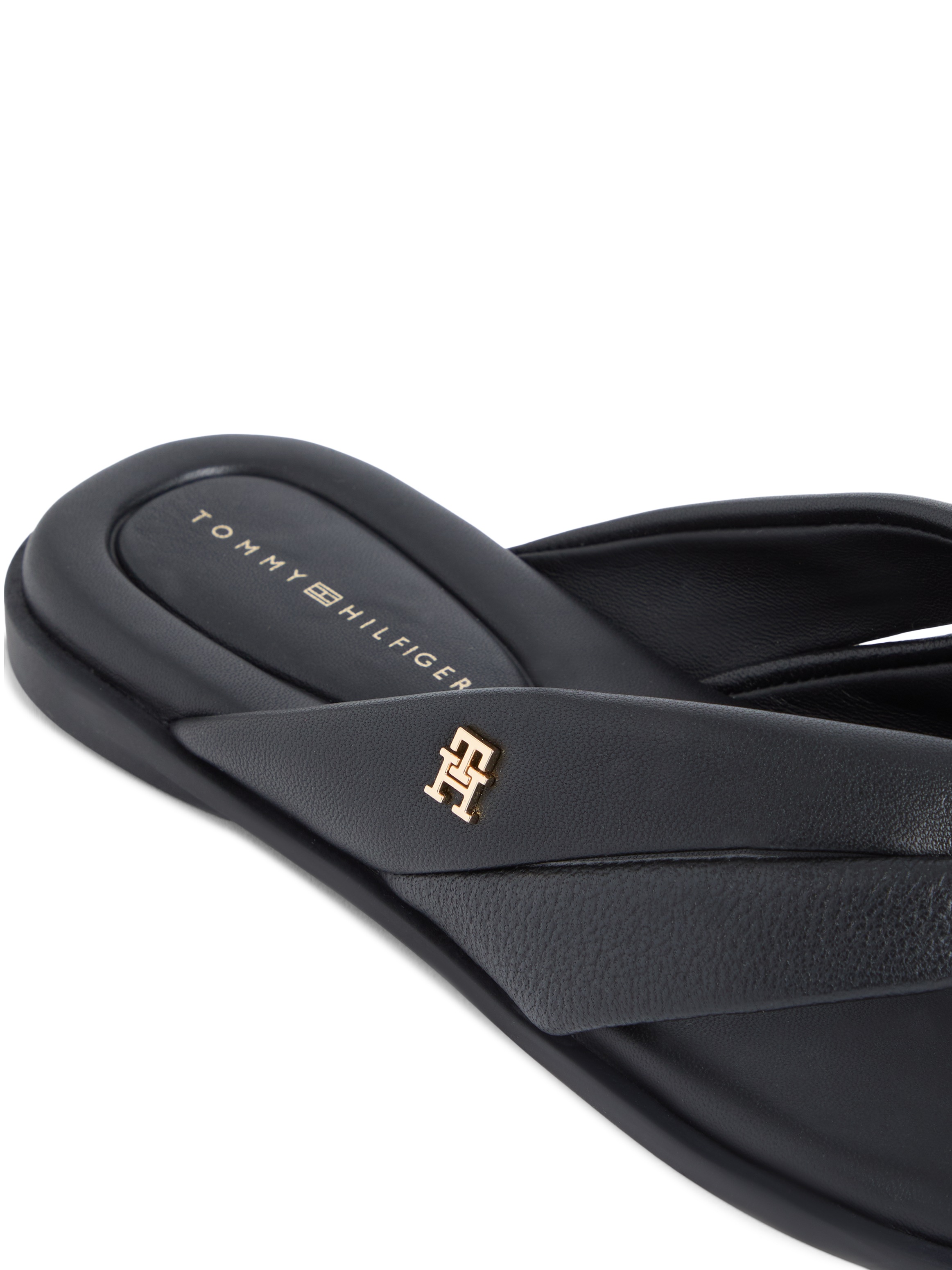 Tommy Hilfiger Zehentrenner "ELEVATED TOE POST LTH SANDAL" Sommerschuh, Dia günstig online kaufen
