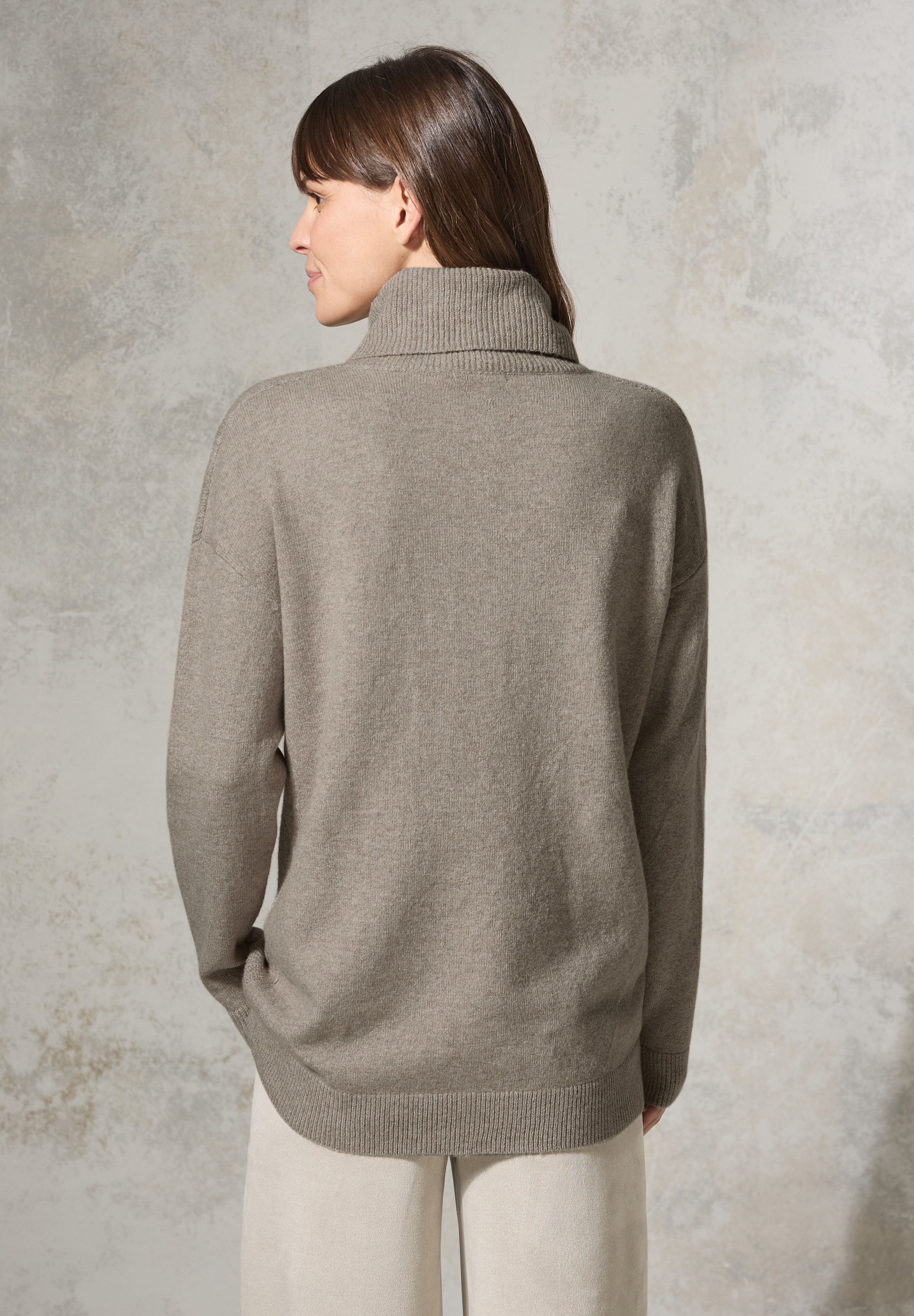 Cecil Rollkragenpullover, aus softem Materialmix