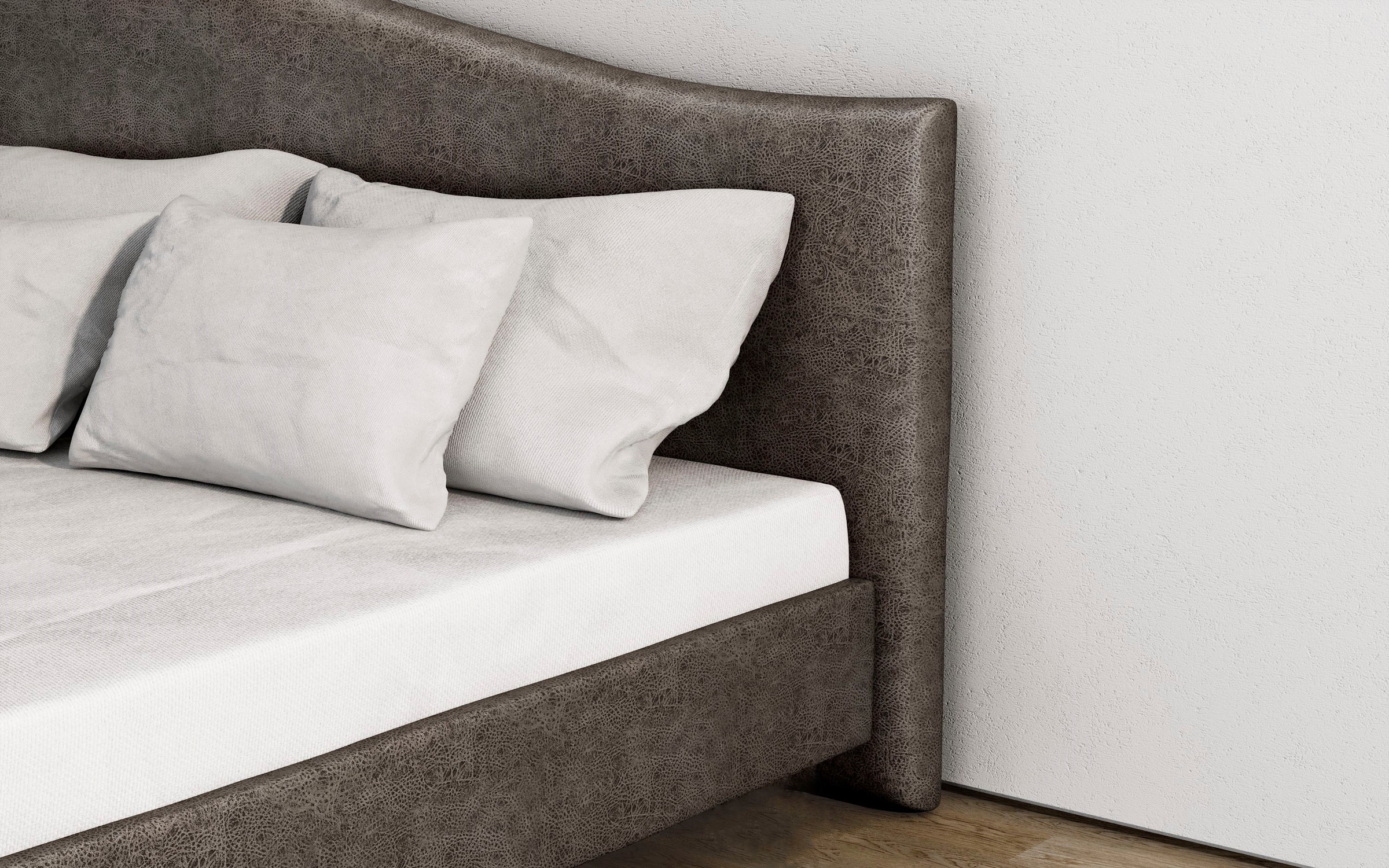 Polsterbett, grau (anthrazit), B:192cm H:100cm L:210cm, Bezug Bett: Velours mit grober Lederoptik (100% Polyester);Bonnellfederkernmatratze: 51% Polypropylen, 39% Polyester, 10% Baumwolle;Kaltschaummatratze: 100% Polyester, Bezug abnehm- und waschbar bis  8