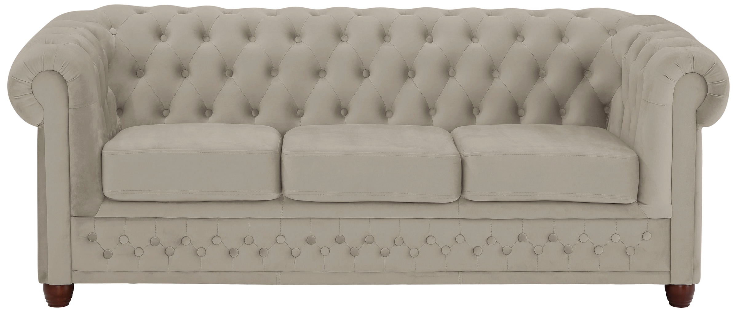 Home affaire Chesterfield-Sofa "New Castle", mit hochwertiger Knopfheftung in Chesterfield-Design, B/T/H: 203/86/72