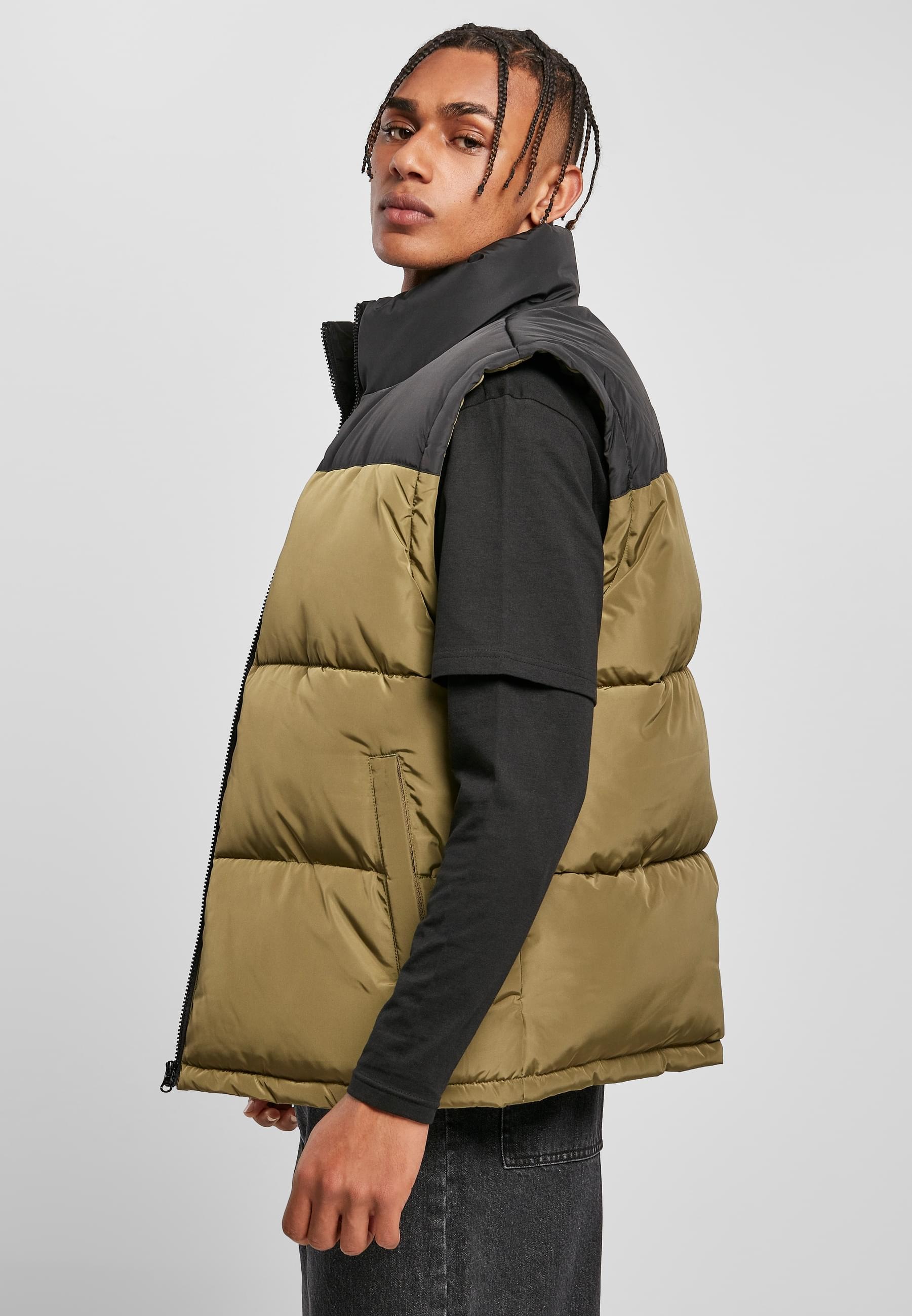 URBAN CLASSICS Jerseyweste »Urban Classics Herren Block Puffer Vest«, (1 tlg.)