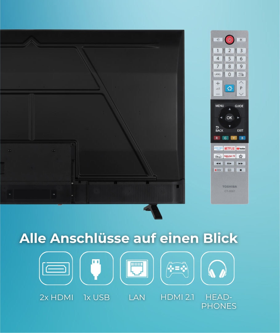 Toshiba DLED-Fernseher »65UV1563DD« 164 cm/65 ″ Smart-TV