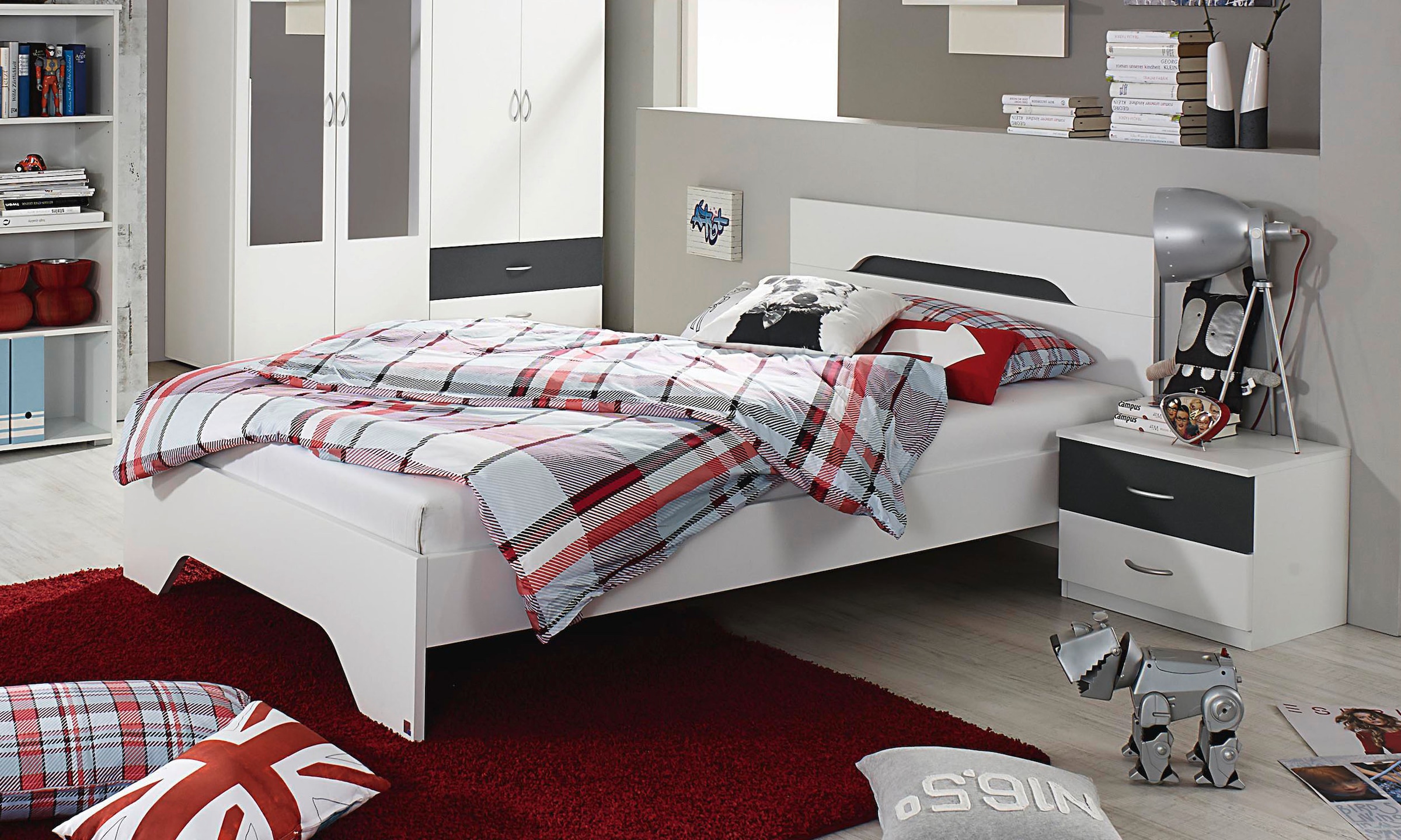 rauch Jugendzimmer-Set »Komplettschlafzimmer Schlafzimmer NOOSA mit Schrank Breite 175 cm,«, (Set, 4 tlg.), Bett 100x200 cm, Nachttisch und Schreibtisch MADE IN GERMANY