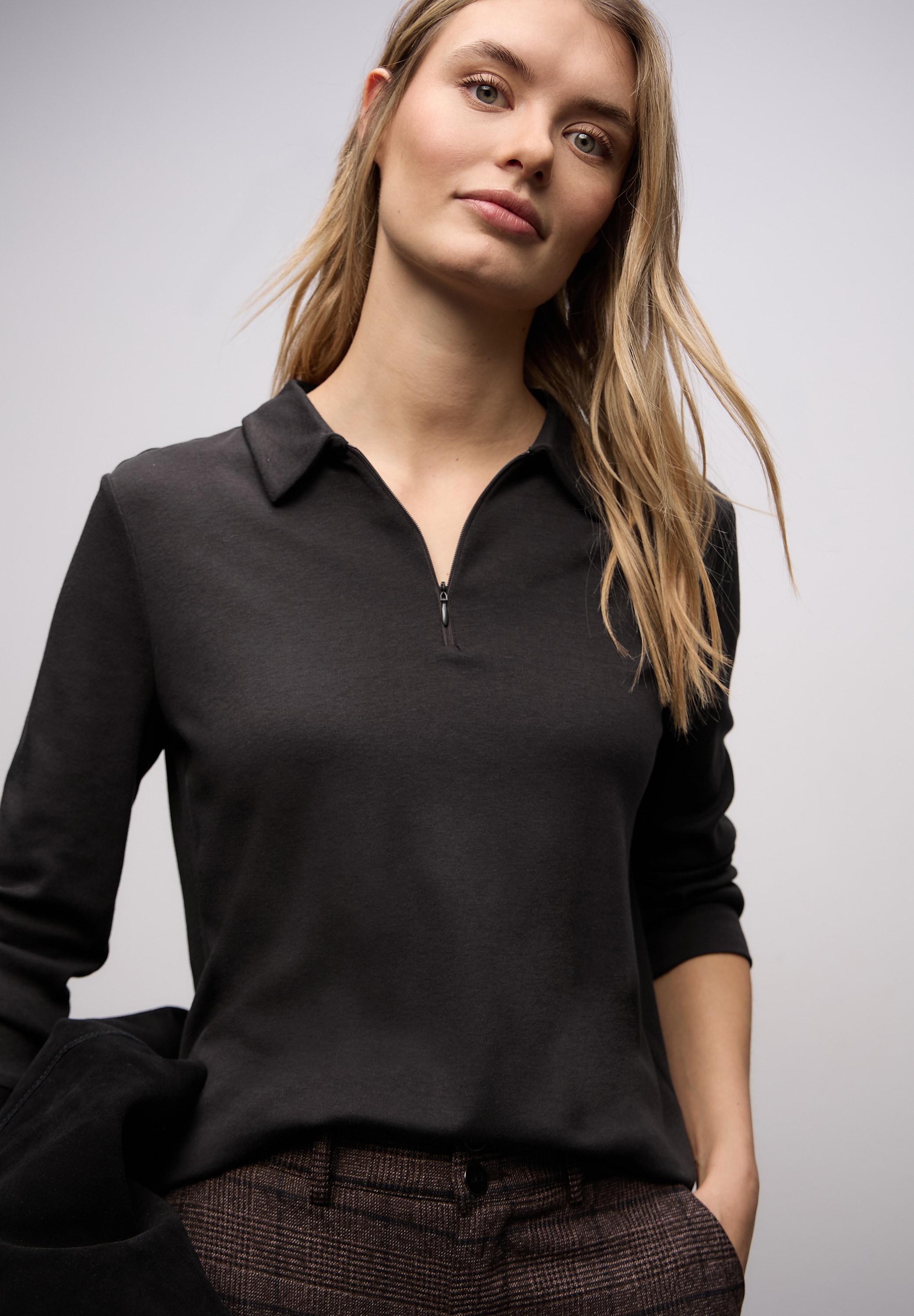 STREET ONE Poloshirt mit Zipper